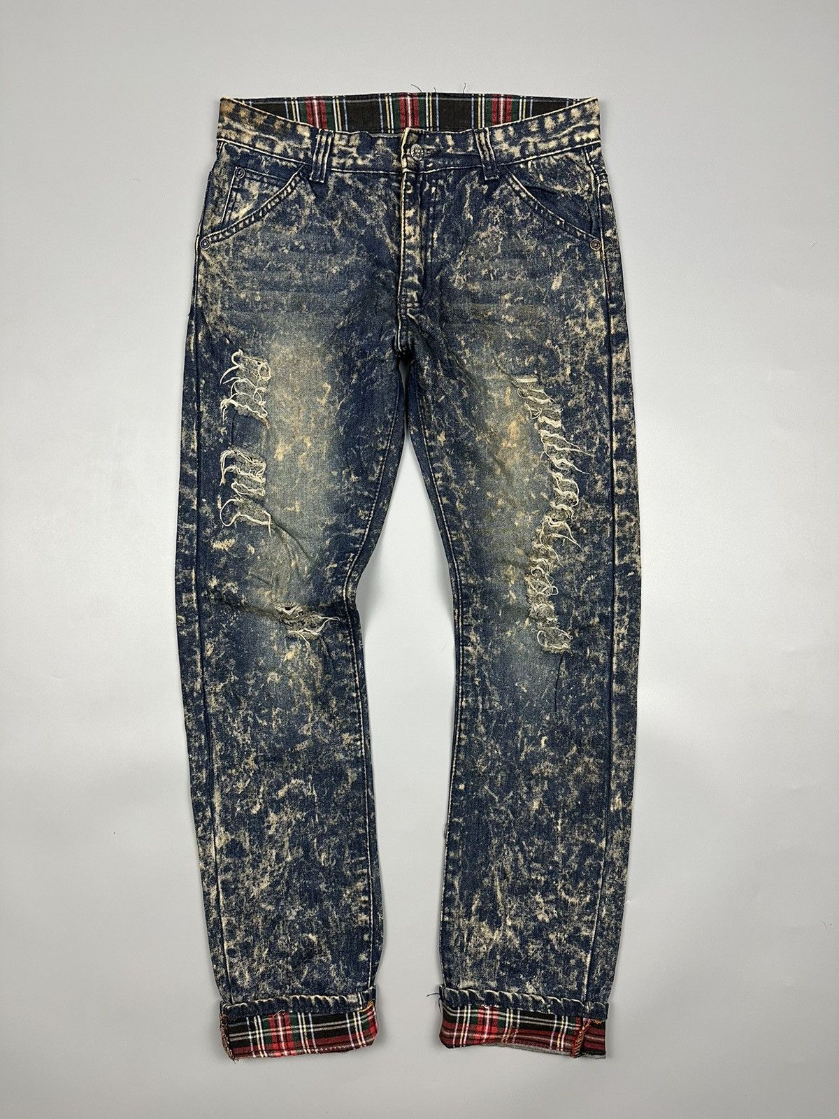 If Six Was Nine × Le Grande Bleu (L.G.B.) Nice Design Distressed Japanese Eevee Acid Washed Jeans Size US 32 / EU 48 - 1 Thumbnail