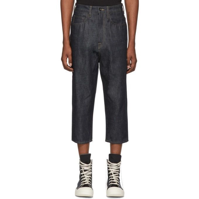 Rick Owens Drkshdw FW18 Rick Owens DRKSHDW Indigo Collapse Cut Jeans Size US 29 - 2 Thumbnail