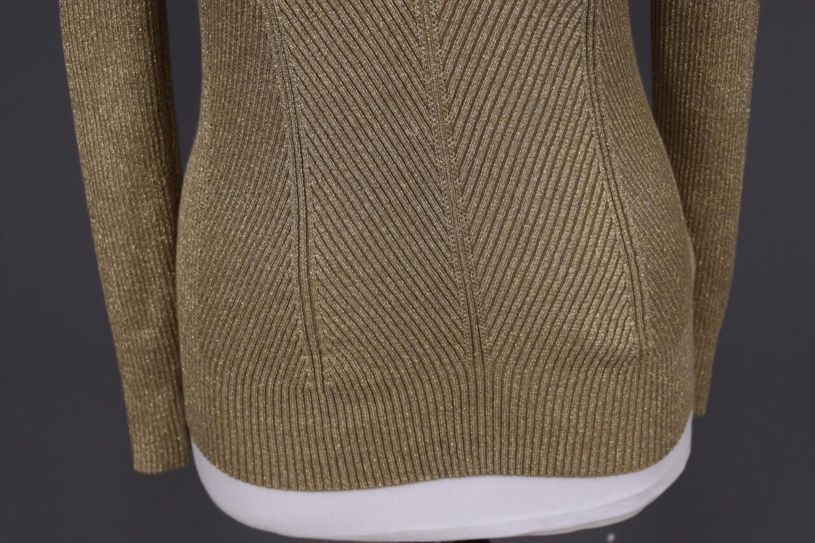 Lauren Ralph Lauren Lauren Ralph Lauren Brown Ribbed V-Neck Knit Sweater Size S Size S / US 4 / IT 40 - 2 Thumbnail