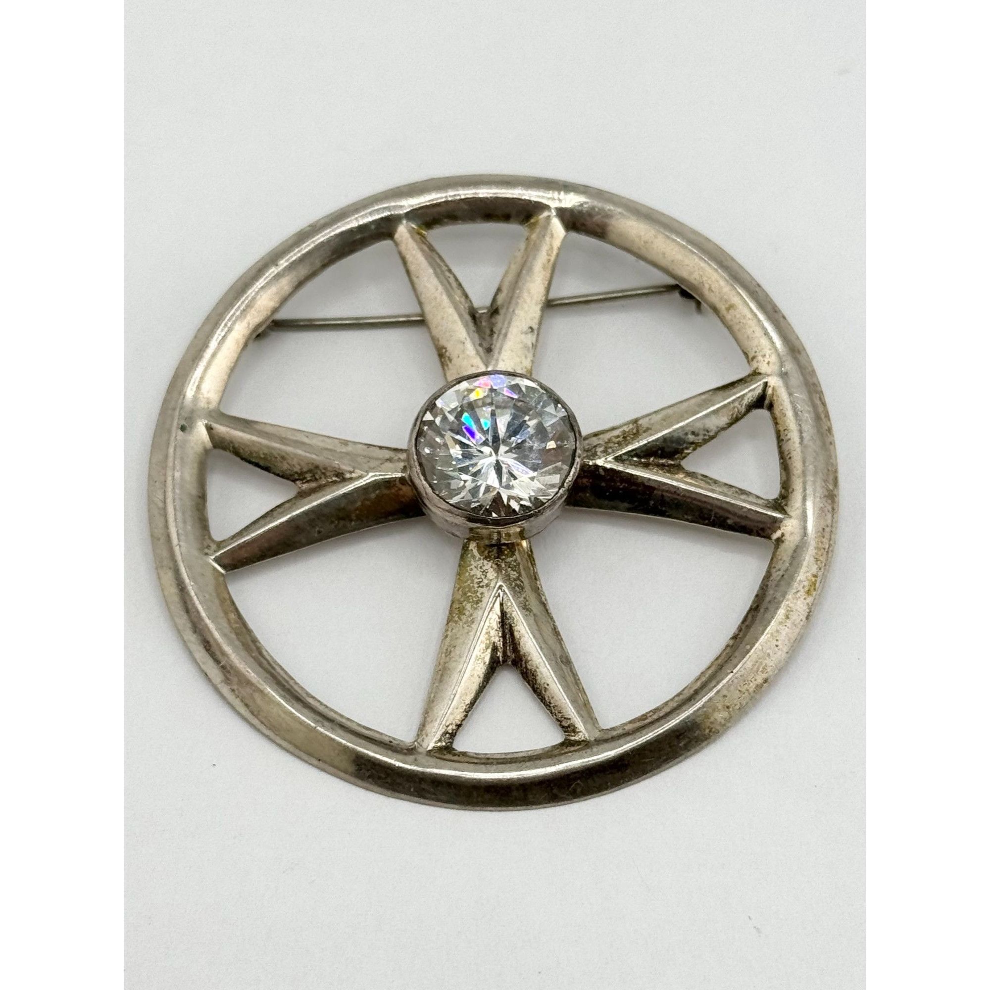 Vintage Vintage rhinestone Maltese cross brooch pin Size ONE SIZE - 2 Thumbnail