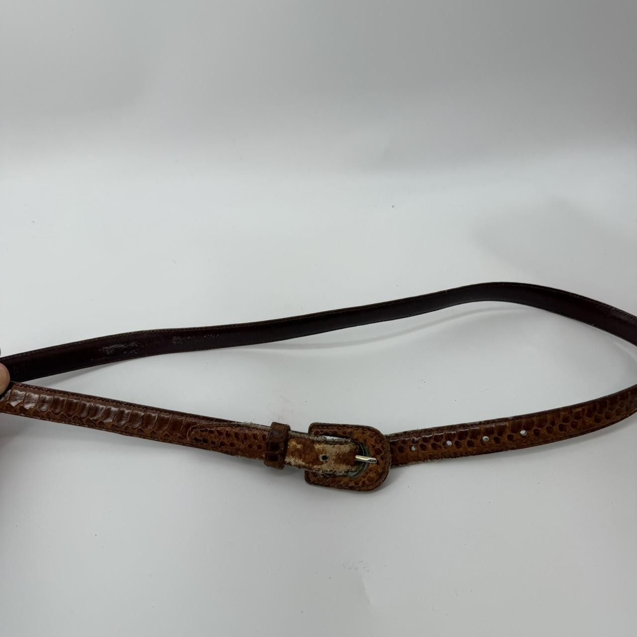 The Unbranded Brand Womens Genuine Snake Skin Belt Cognac Brown Size ONE SIZE - 1 Thumbnail