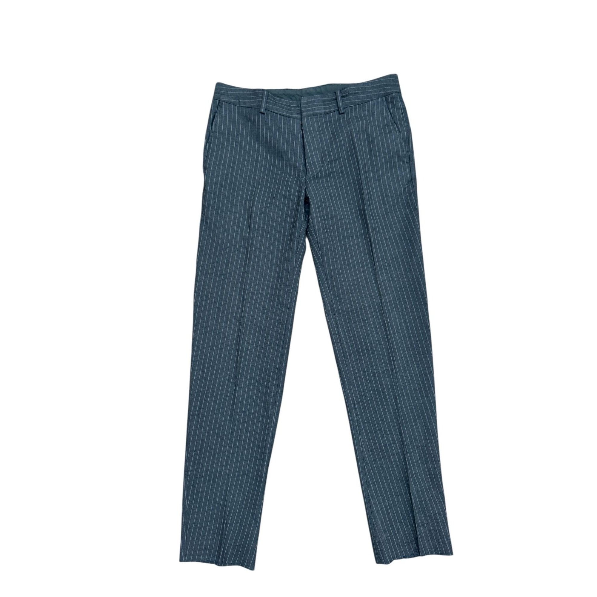 Maison Margiela Archive FW 2003 Grey Pinstripe Wool Trousers Size US 34 / EU 50 - 1 Thumbnail