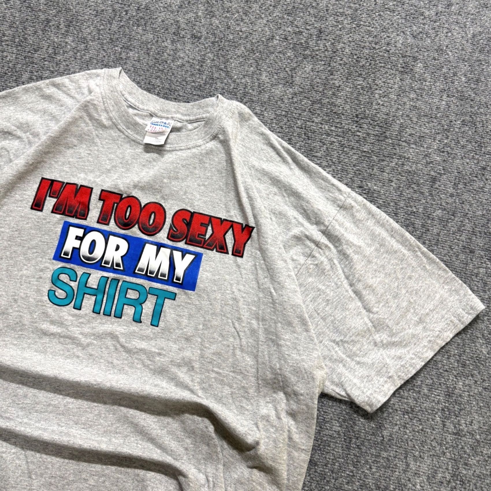 Gildan I'm Too Sexy For My Shirt T-Shirt Men's 2XLT Gildan Cotton Blend Meme Gray Mens 2XLT Shirt Shirt Gray Meme Vintage? Size US XXL / EU 58 / 5 - 2 Thumbnail