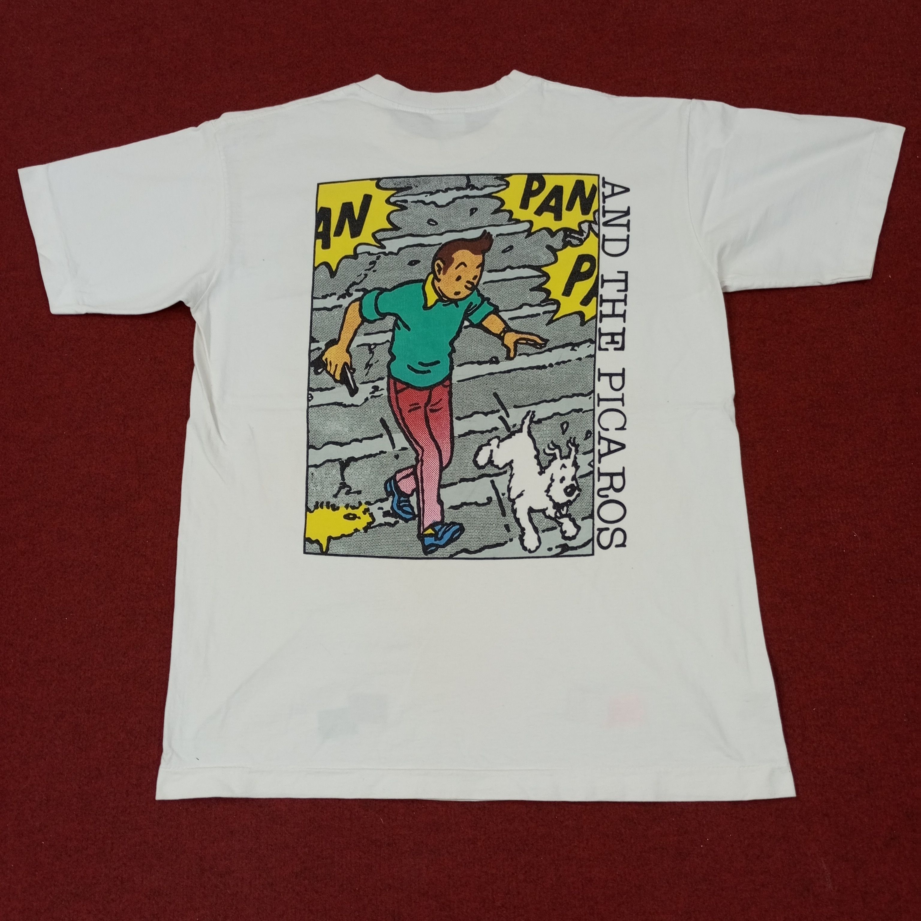 Vintage The Adventures Of Tintin Cartoon Tshirt c249n73 Size US M / EU 48-50 / 2 - 1 Thumbnail