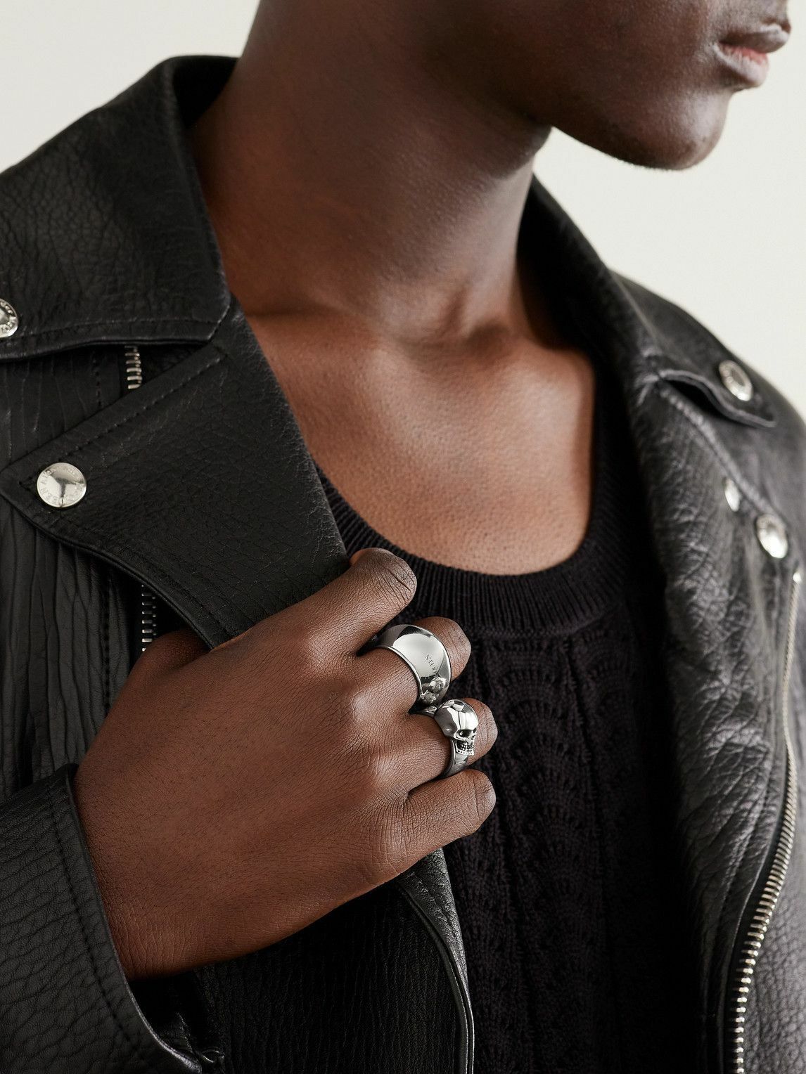 Alexander McQueen ALEXANDER MCQUEEN Gaze silver tone metal ring 19 / 9 q Size ONE SIZE - 2 Thumbnail