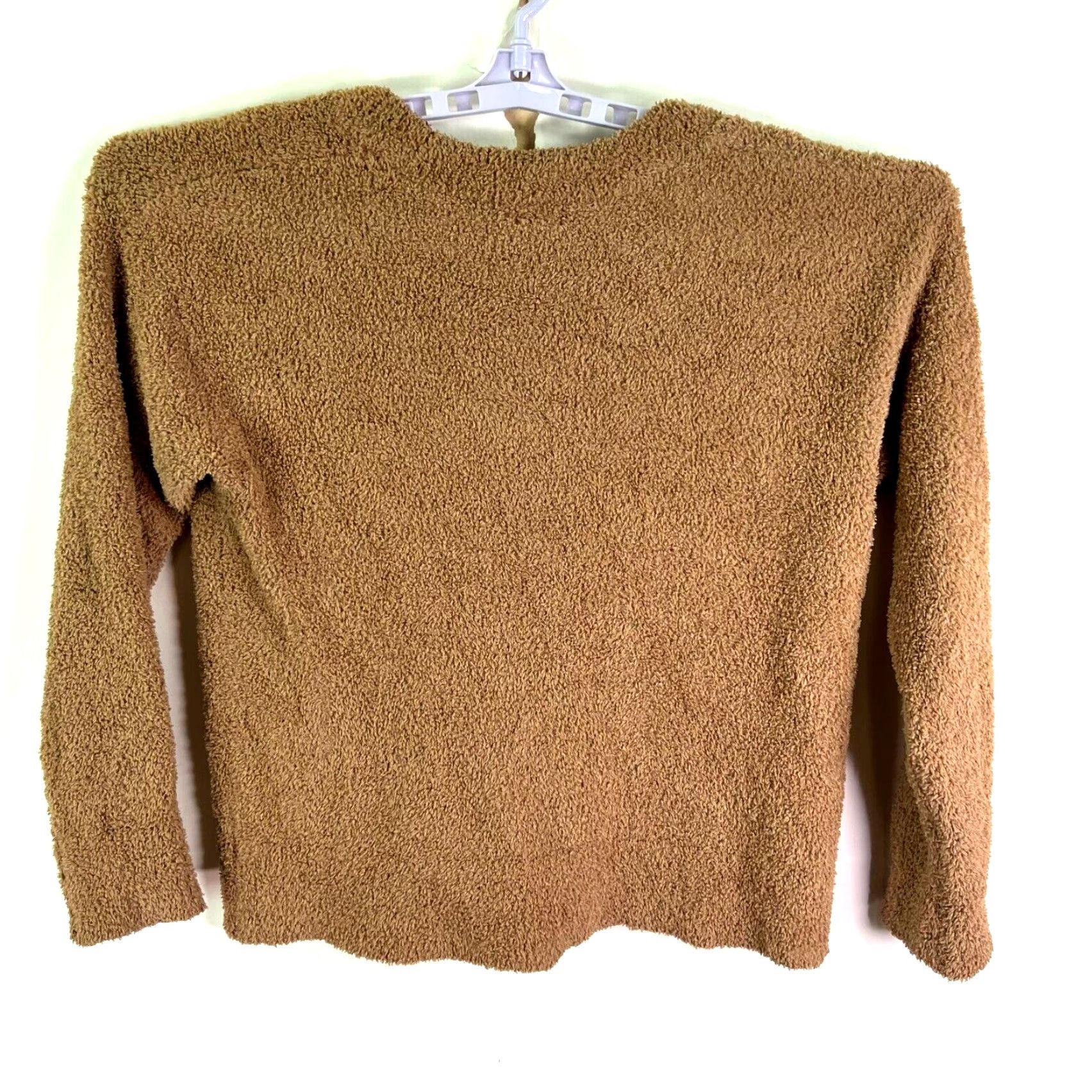 Vintage Stars Above Sweater Size M tan Fleece Soft V-Neck Womens Size M / US 6-8 / IT 42-44 - 2 Thumbnail