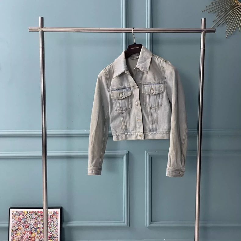 Gucci Blue Washed Denim Jacket with Tiger Back Size US M / EU 48-50 / 2 - 1 Thumbnail