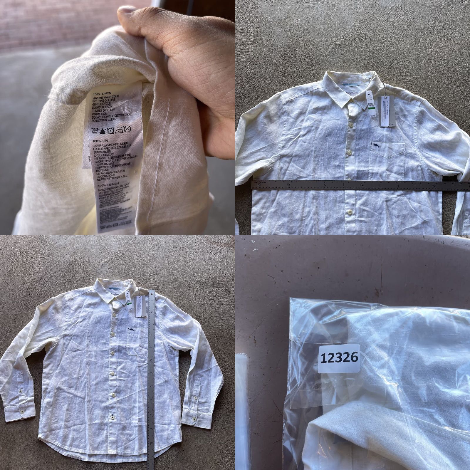 Tommy Bahama Tommy Bahama Shirt Mens Large White Long Sleeve Linen Button-Up Hawaiian Beach Casual Size US L / EU 52-54 / 3 - 8 Thumbnail