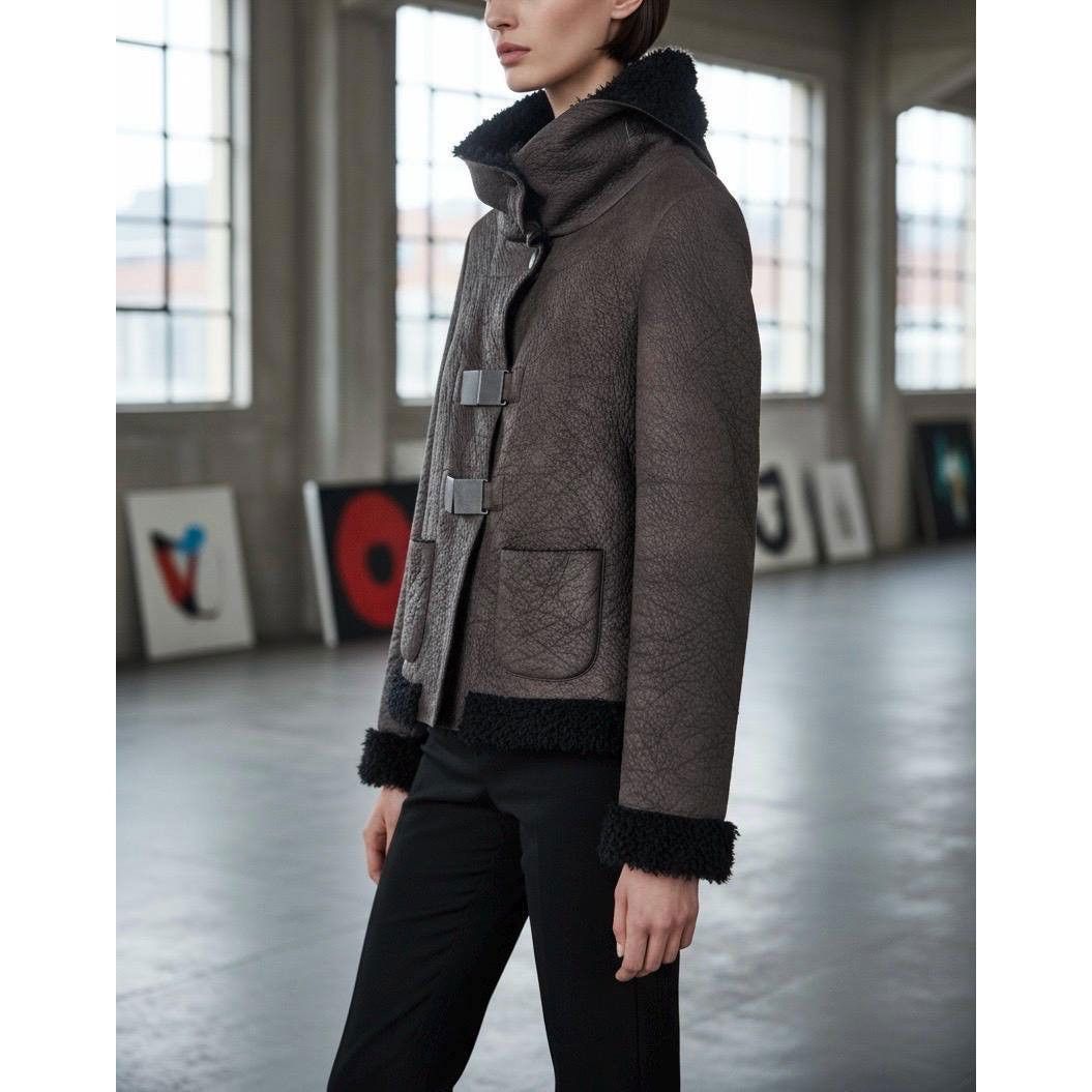 Cop Copine The Cop Copine Leather & Furry Jacket Size ONE SIZE - 2 Thumbnail