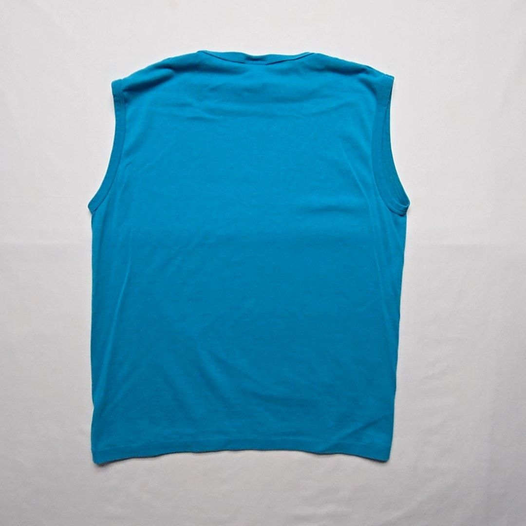 Vintage Vintage Blank Tank Top Blue Sleeveless L Sleeveless Tee Size US L / EU 52-54 / 3 - 4 Thumbnail
