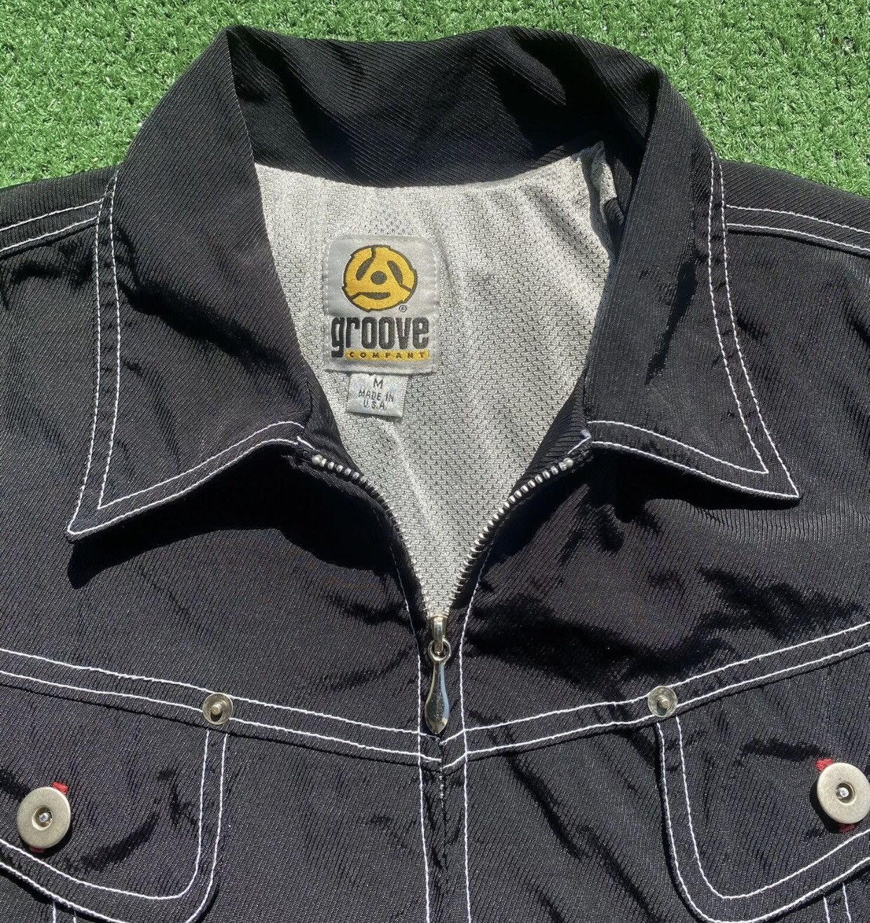 Vintage Vintage 90’s Groove Hip Hop Music Company Jacket XS Size XS / US 0-2 / IT 36-38 - 4 Thumbnail