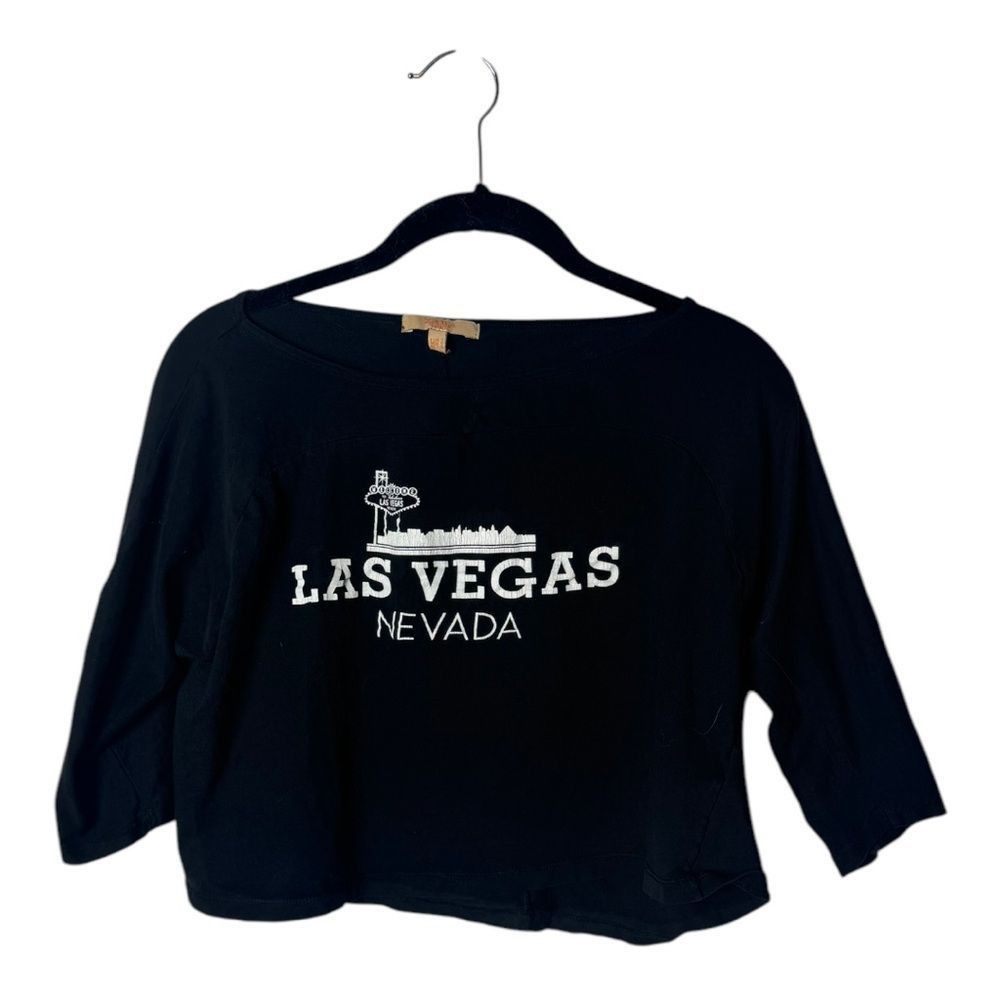 Zara Zara Trafaluc Black Las Vegas Nevada Graphic Crop Top Size S Size S / US 4 / IT 40 - 2 Thumbnail