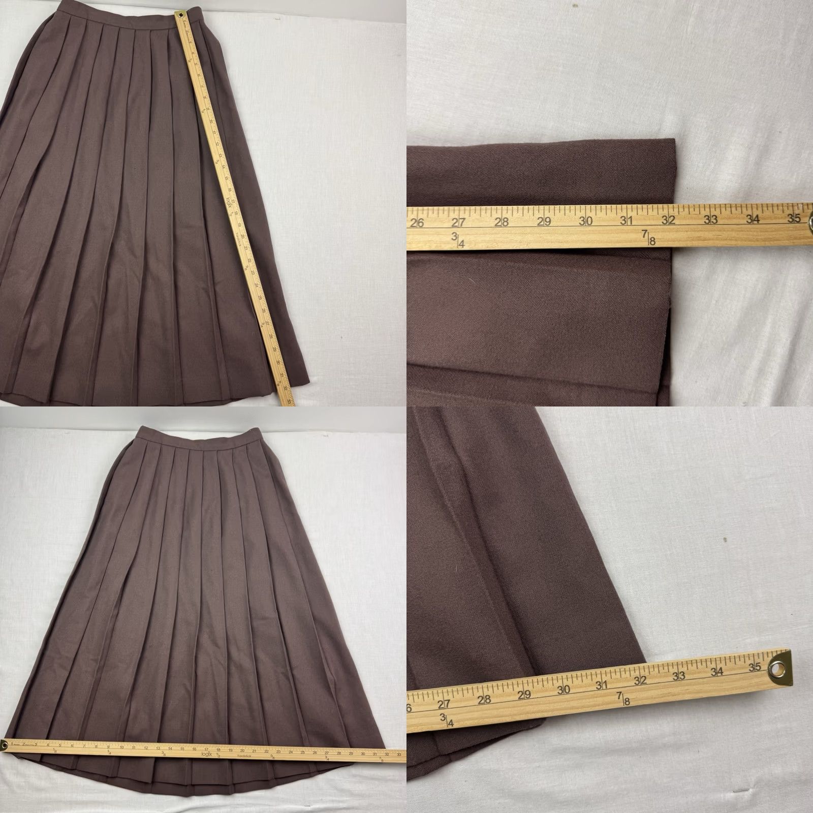 Vintage VINTAGE JH Collectibles Wool Skirt Womens 25 Pleated 1980s 90s Hipster Size 42" / US 20 - 8 Thumbnail