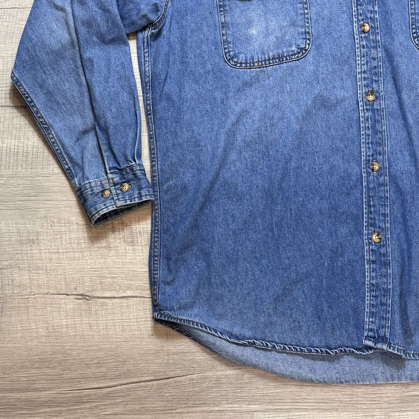Big Mac Vintage Big Mac Shirt Mens XL Tall Denim Button Up Workwear Size US XL / EU 56 / 4 - 2 Thumbnail