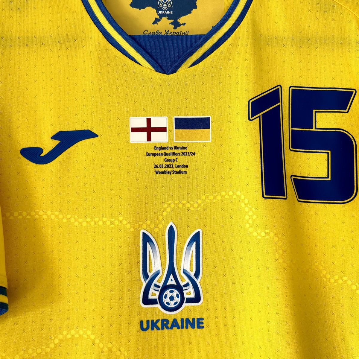Joma 2023 2024 GAME ISSUE Ukraine Tsygankov Soccer Jersey Shirt Size US M / EU 48-50 / 2 - 7 Thumbnail