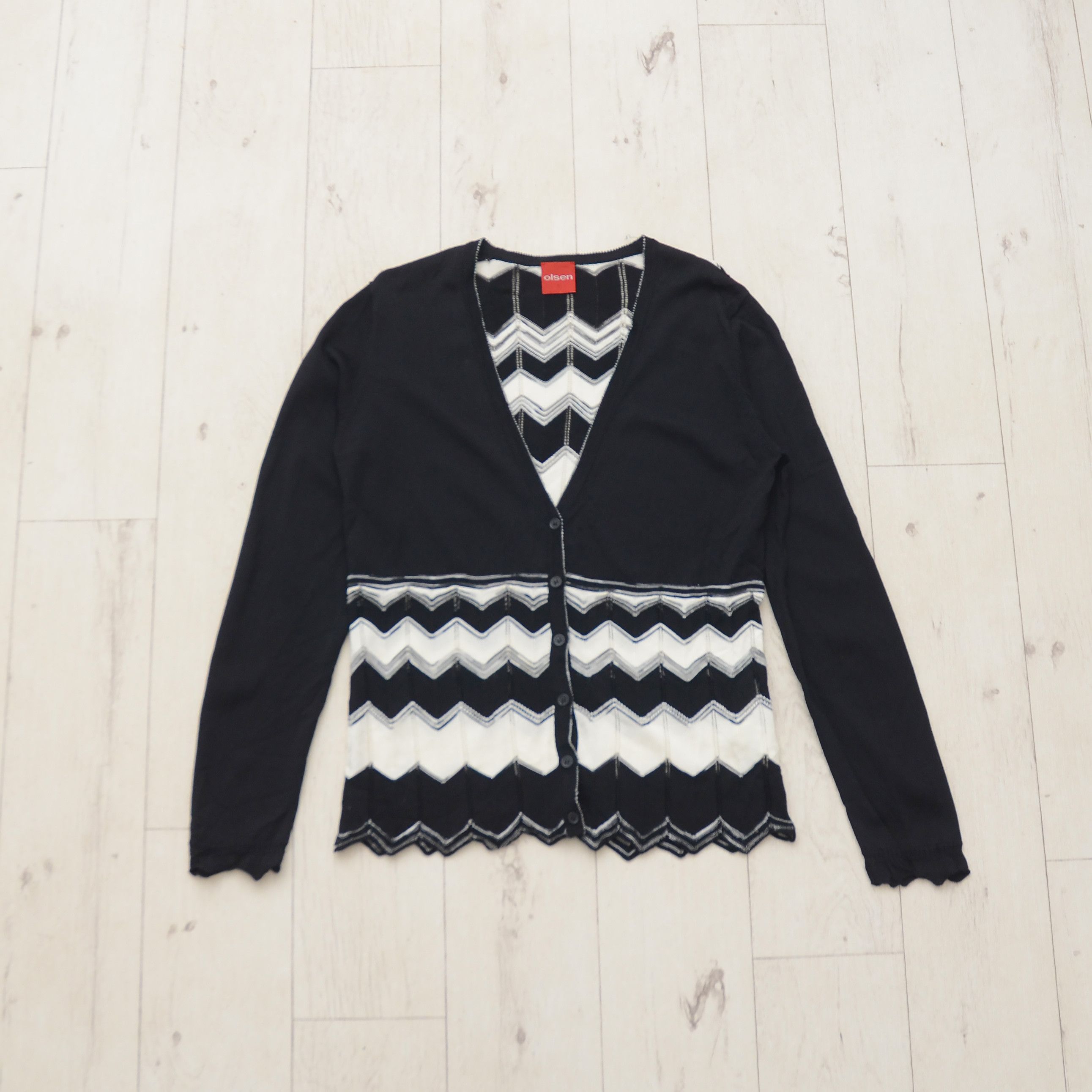 Vintage Sigrid Olsen Women's Chevron Open Knit Cardigan Sweater Size M / US 6-8 / IT 42-44 - 1 Thumbnail