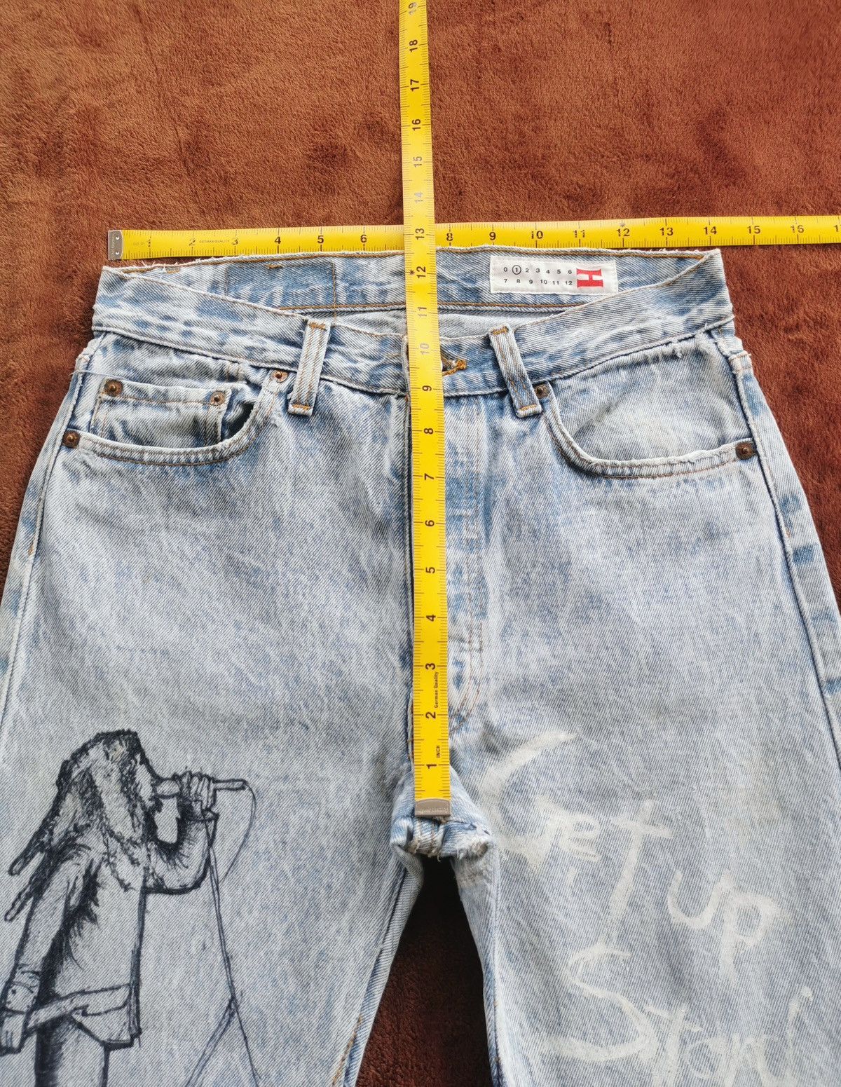 Levi's 90s Vintage Levis 501 Bob Marley Hitomi Handmade Denim Jeans Size US 28 / EU 44 - 14 Thumbnail