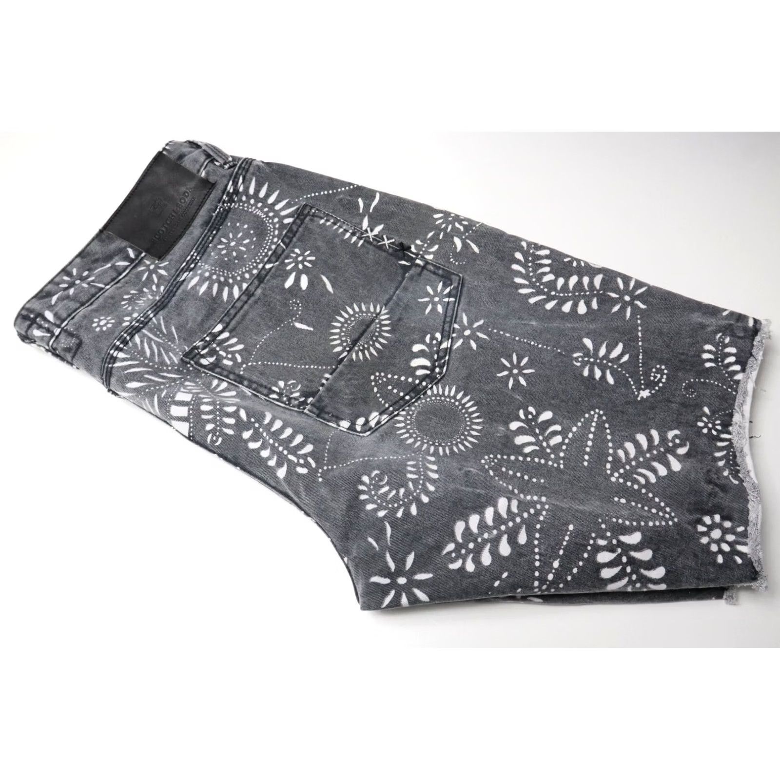 Scotch & Soda SCOTCH & SODA Men's Shorts W34 Grey Denim Chino Pocket Distressed Print Pattern Size US 34 / EU 50 - 5 Thumbnail