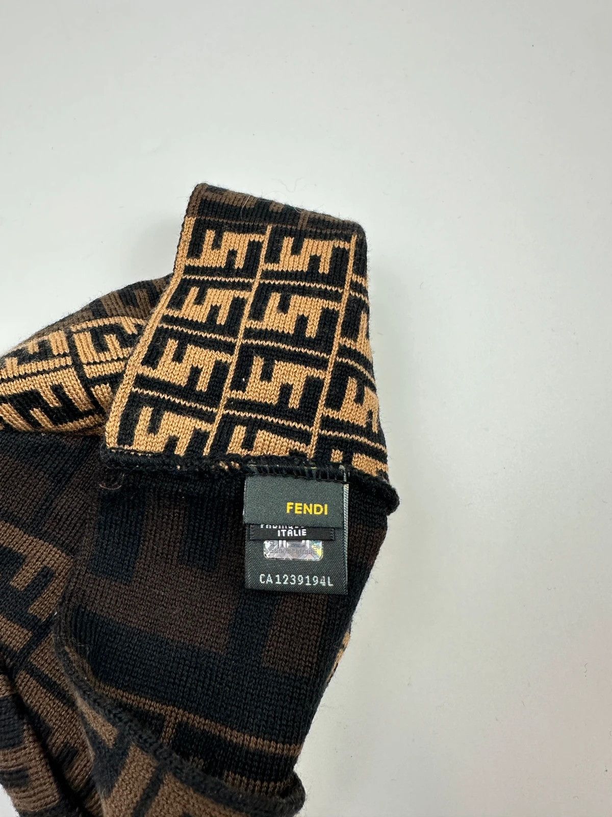Fendi Fendi FF Zucca Monogram Beige Brown Wool Beanie Size ONE SIZE - 4 Thumbnail