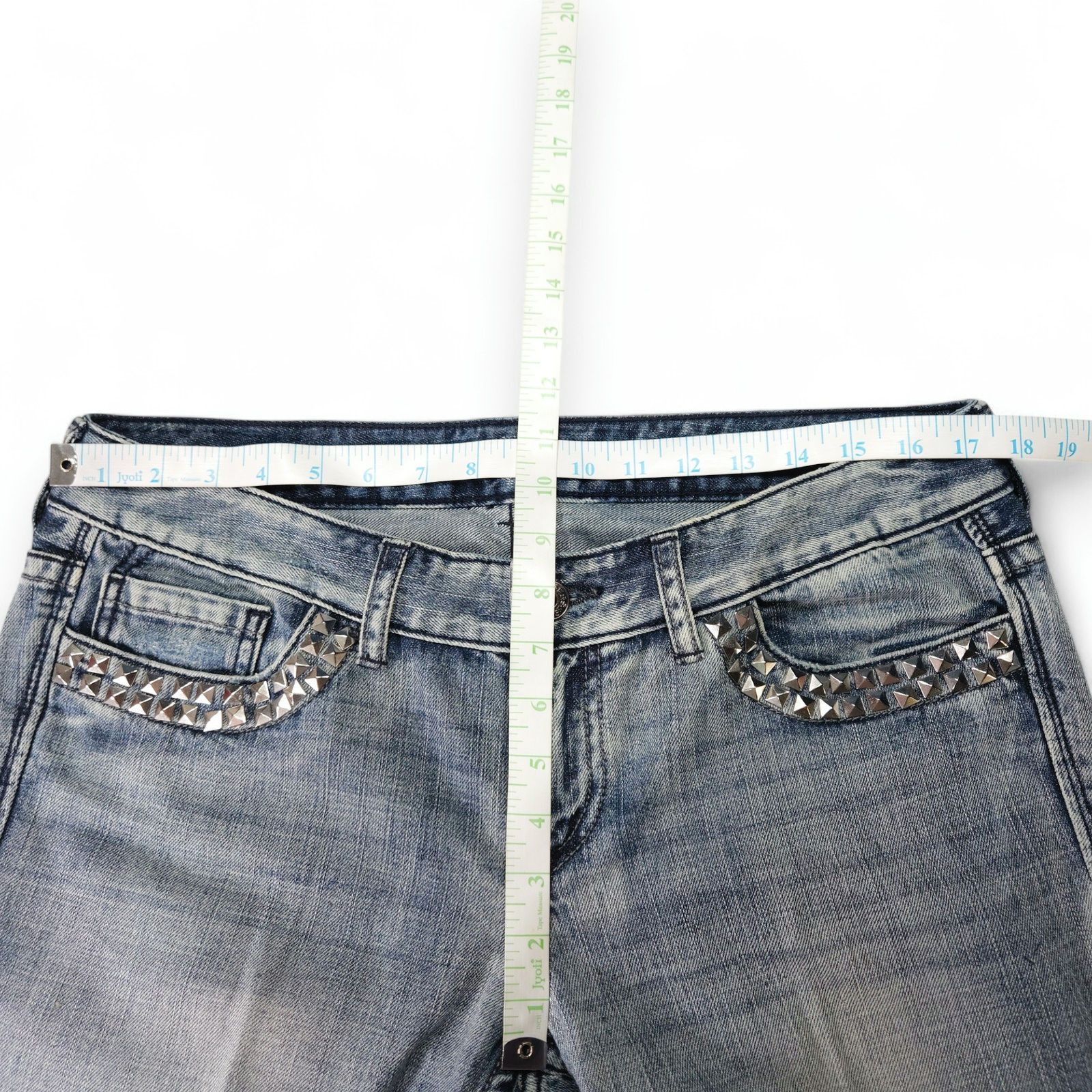 Express EUC Express Stella Bootcut Jeans Sz. 12 Studded Distressed Size 34" / US 12 / IT 48 - 10 Thumbnail