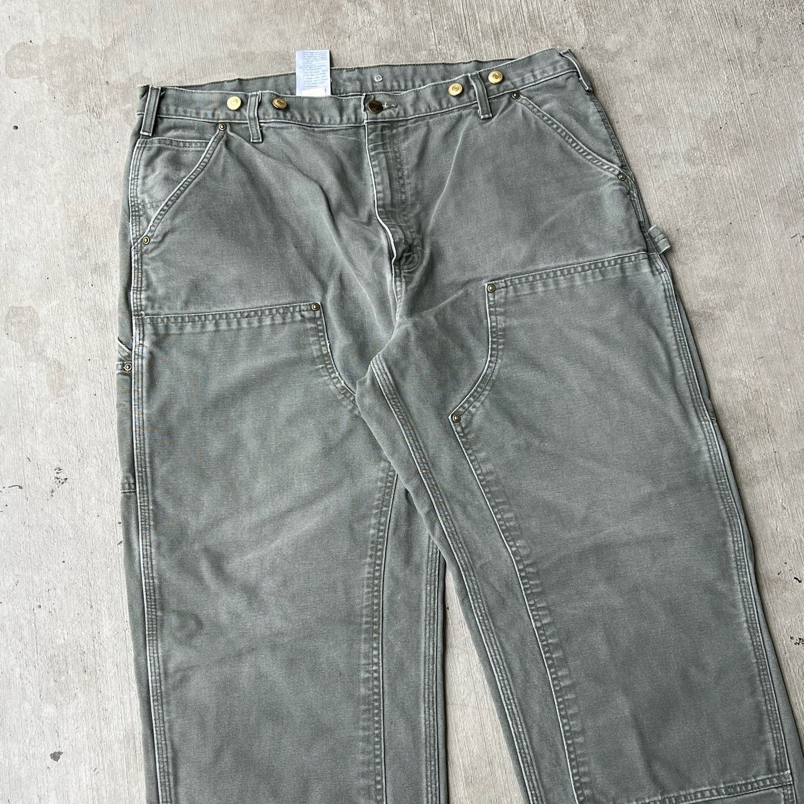 Carhartt × Vintage Carhartt green double knee work wear carpenter pants Size US 39 - 2 Thumbnail