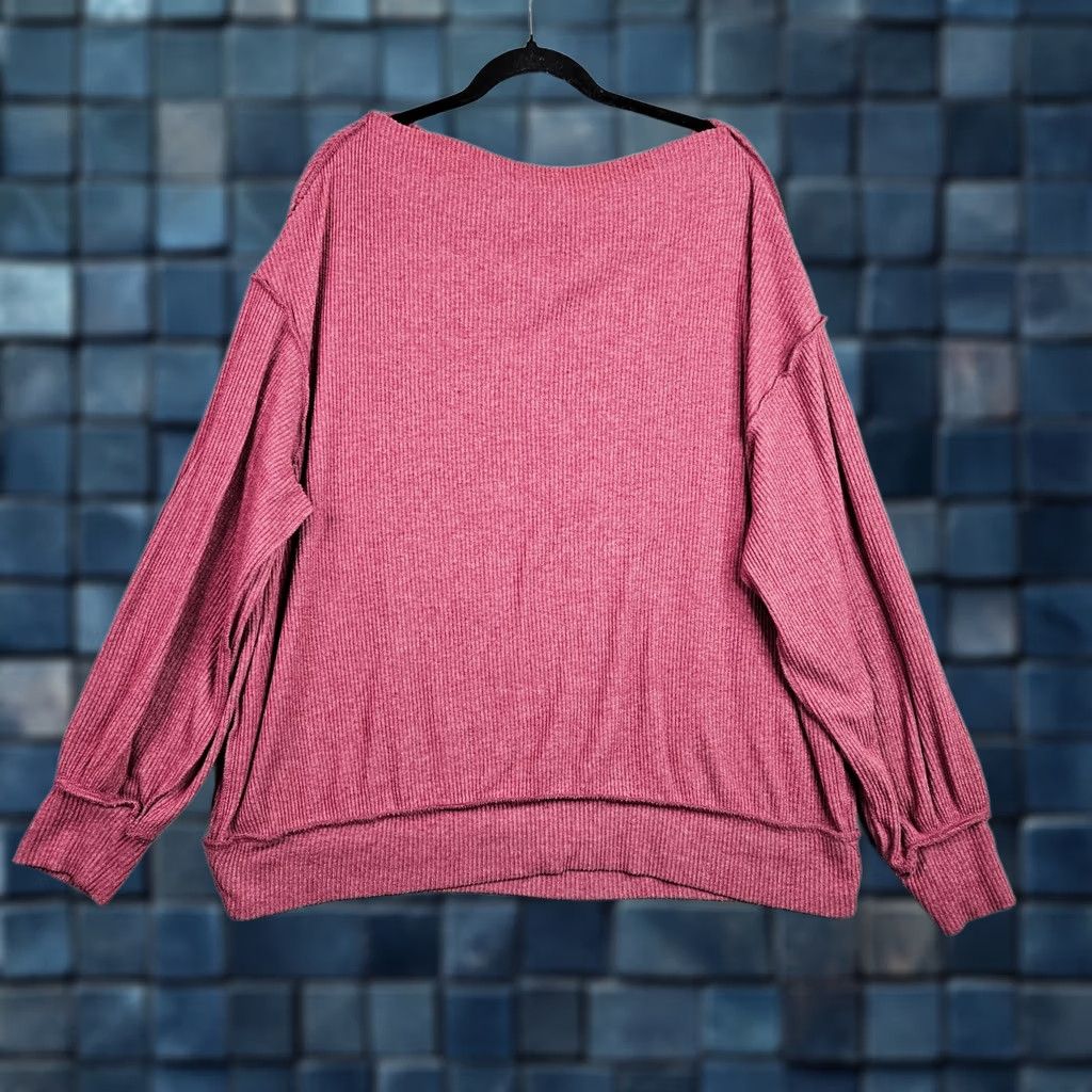 Free People Free People We The Free Pink Ribbed Pullover Sweater Knit Cowl Neck Long Sleeve Size M Womens Regular Modern 90s Style Size M / US 6-8 / IT 42-44 - 1 Thumbnail