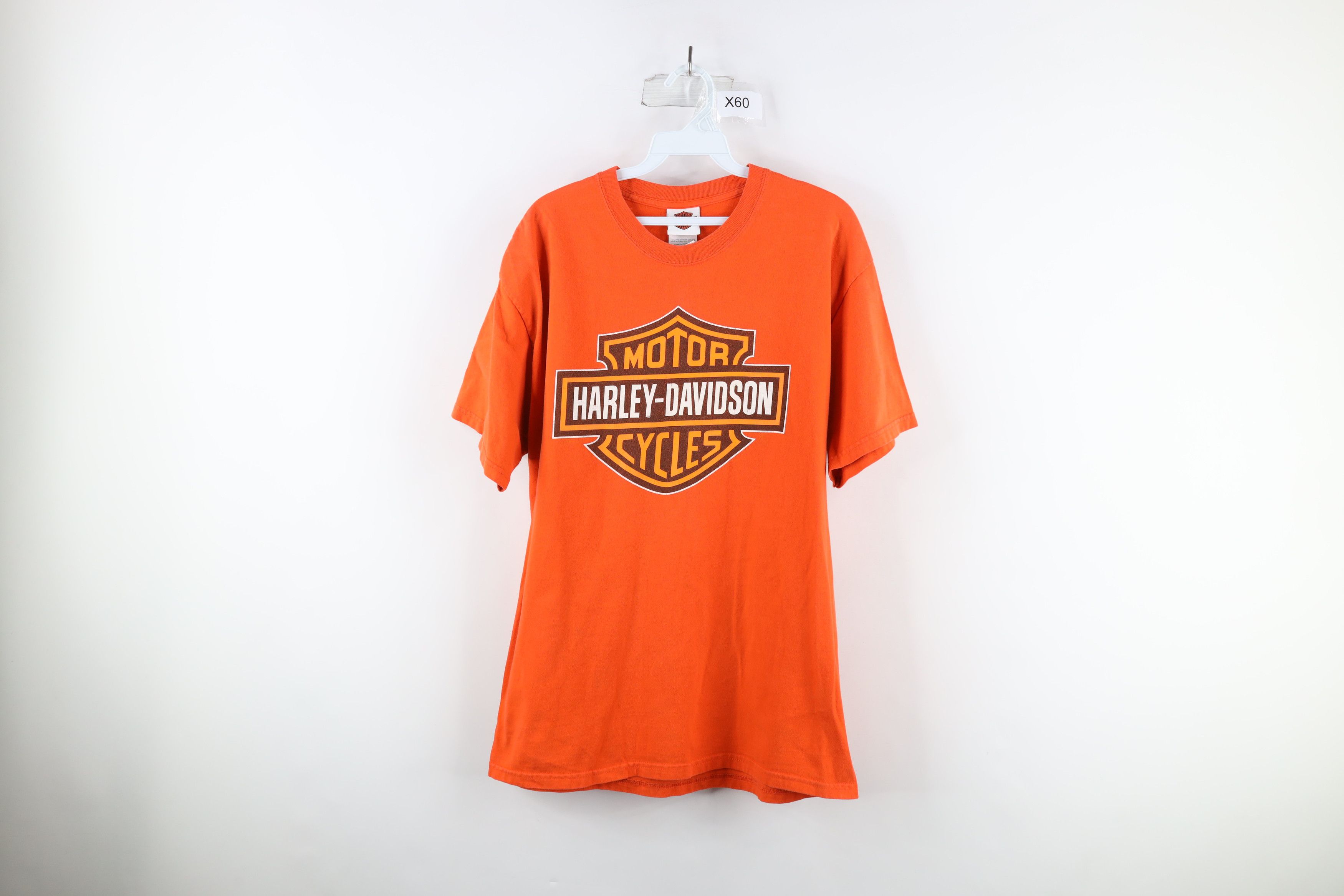 image of Harley Davidson Logo Fire Flames New York T-Shirt in Orange, Men's (Size Large)