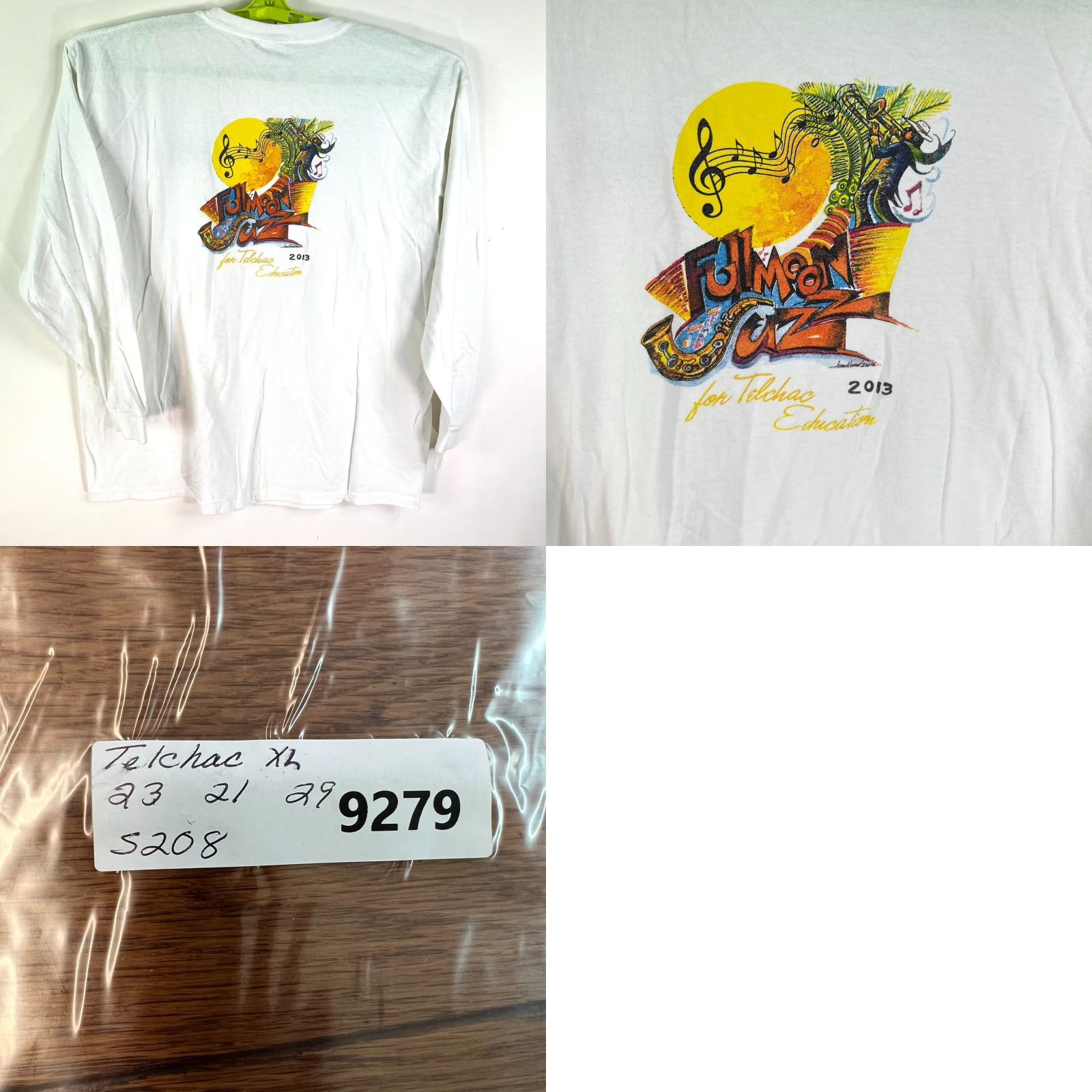 Vintage Full Moon Jazz TELCHAC Concert Shirt Womens Size XL White Long Sleeve Size XL / US 12-14 / IT 48-50 - 8 Thumbnail