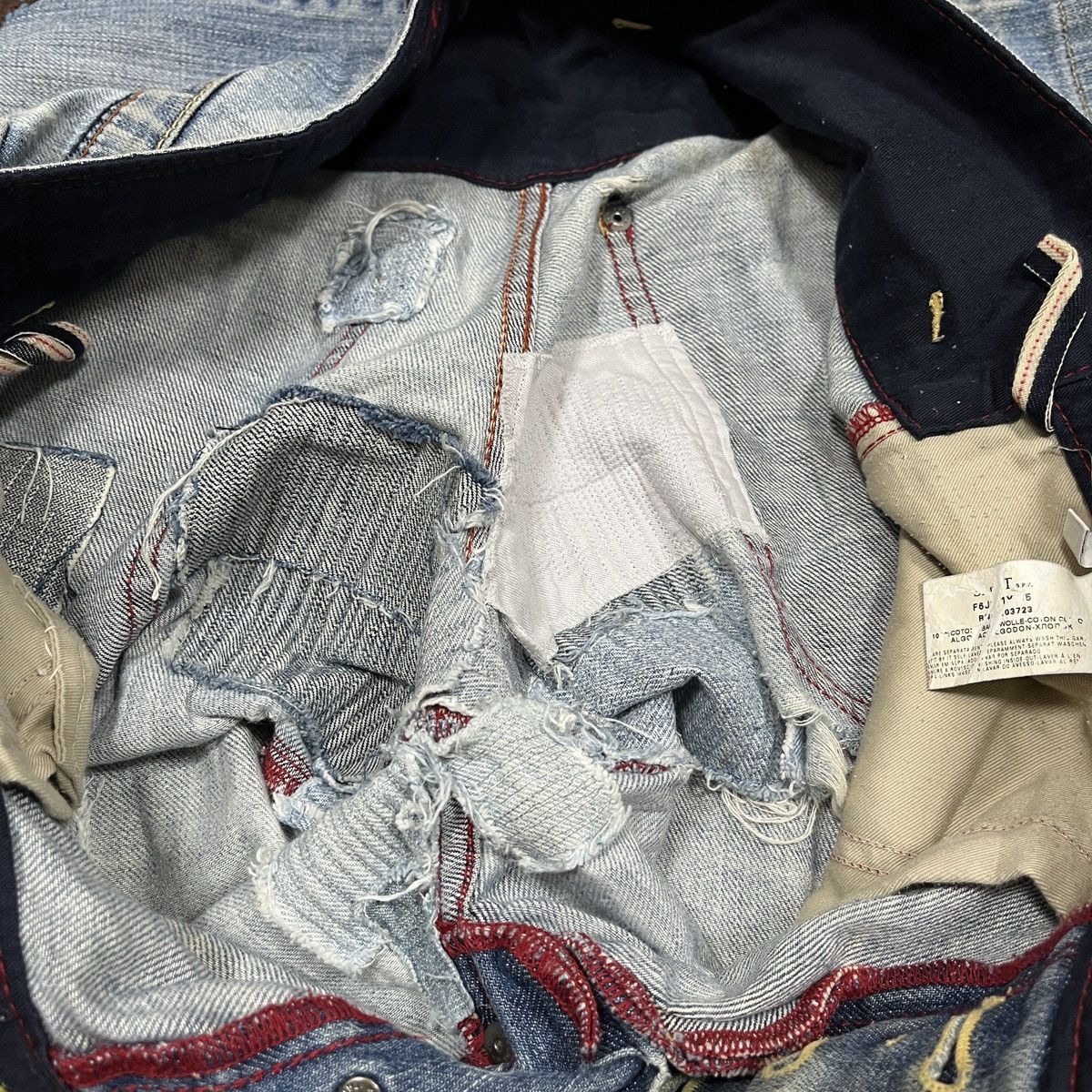 Armani × If Six Was Nine Ripped Distressed Armani Jeans Faded Blue Size US 33 - 22 Thumbnail