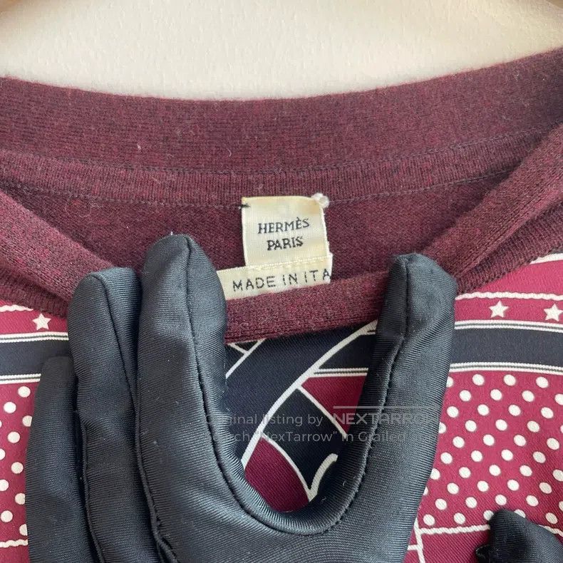 Hermes Hermes Burgundy Silk and Wool Knit Sweater Size XXS / US 00 / IT 34 - 3 Thumbnail
