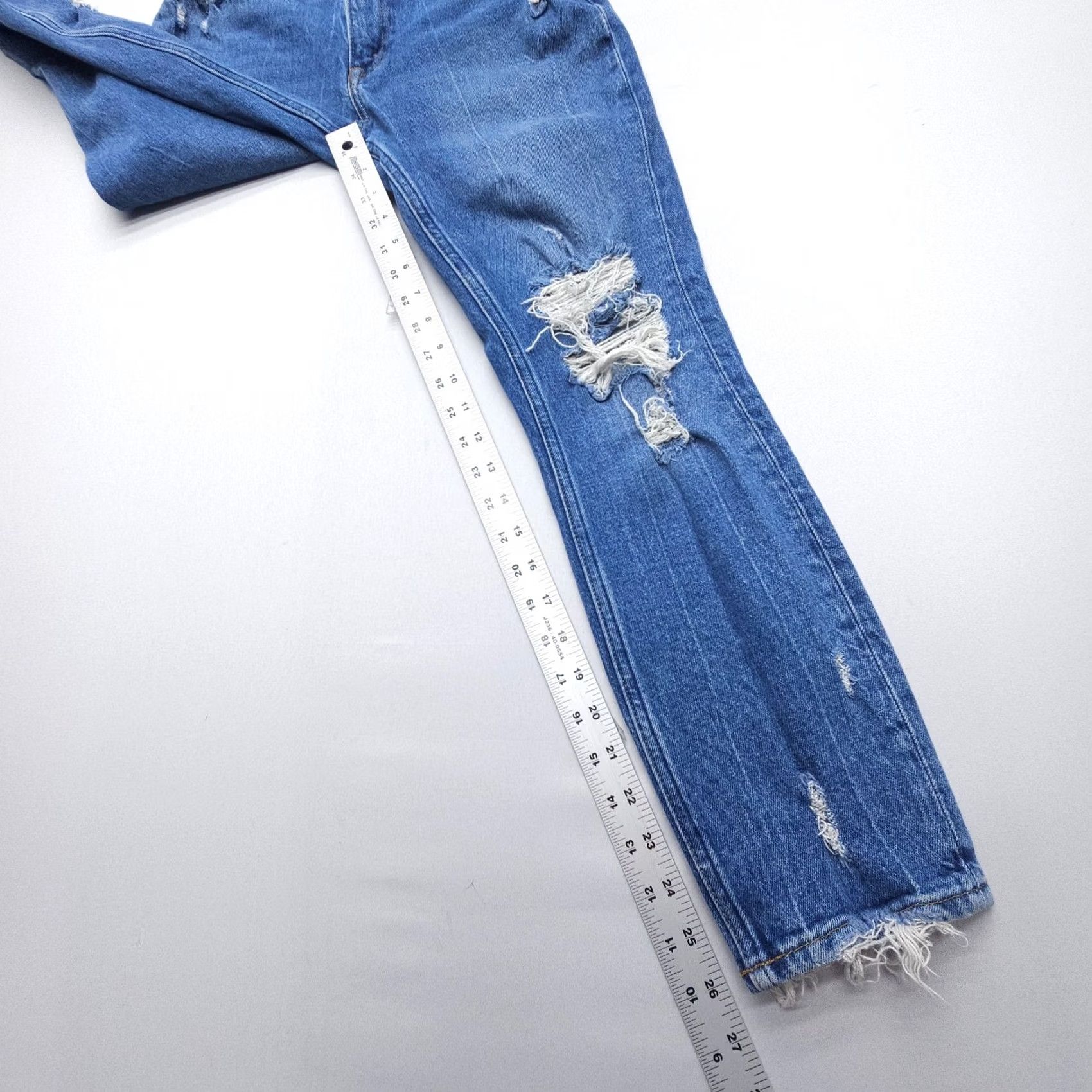 Abercrombie & Fitch Abercrombie & Fitch High Rise Mom Jeans Womens 00 / 24 Distressed Curve Love Denim Blue 90s Jeans Womens Regular 5-Pocket Size 24" / US 00 / IT 34 - 5 Thumbnail