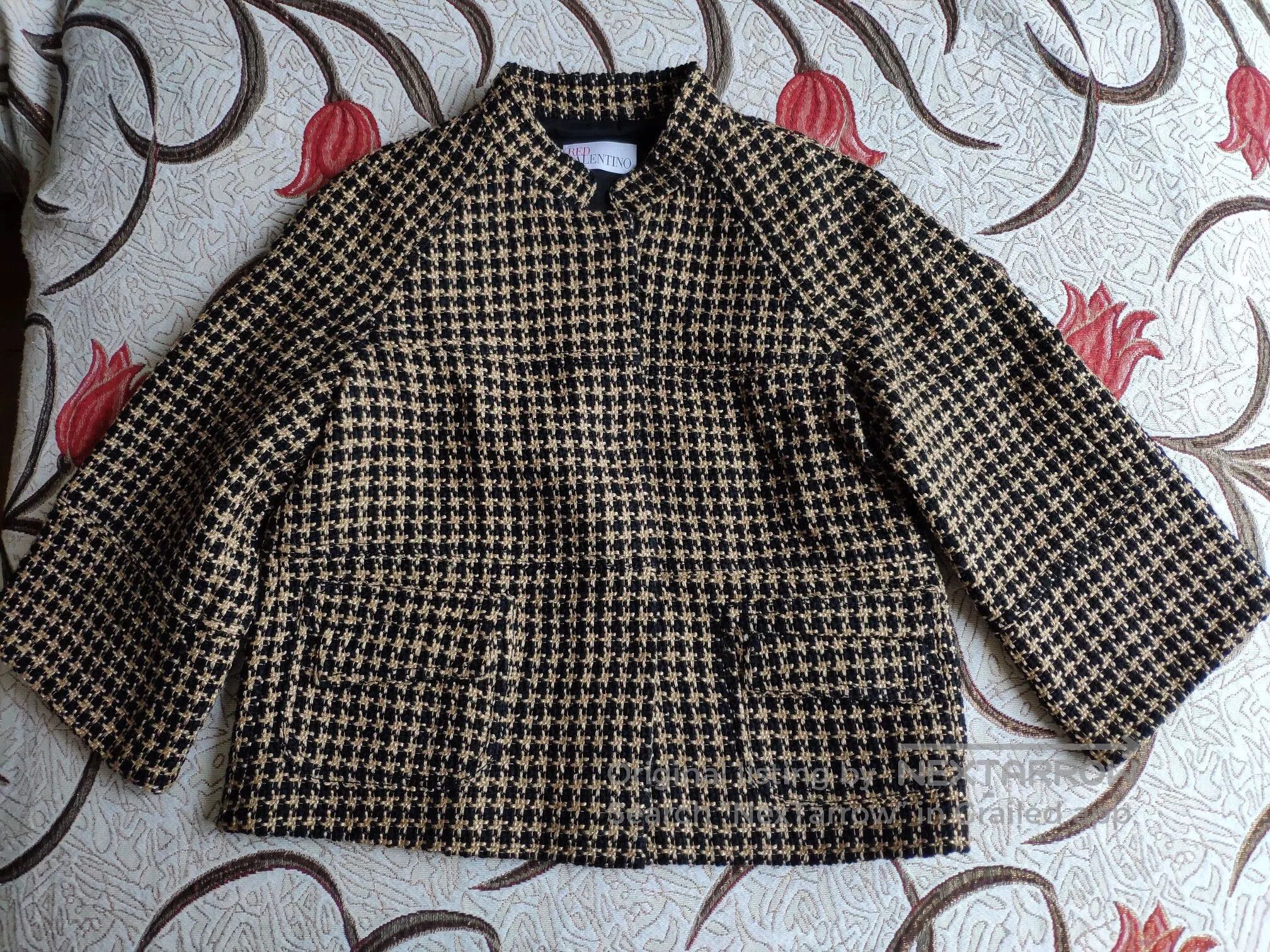 Valentino Red Valentino Tweed Jacket Black Gold. Size US S / EU 44-46 / 1 - 1 Thumbnail