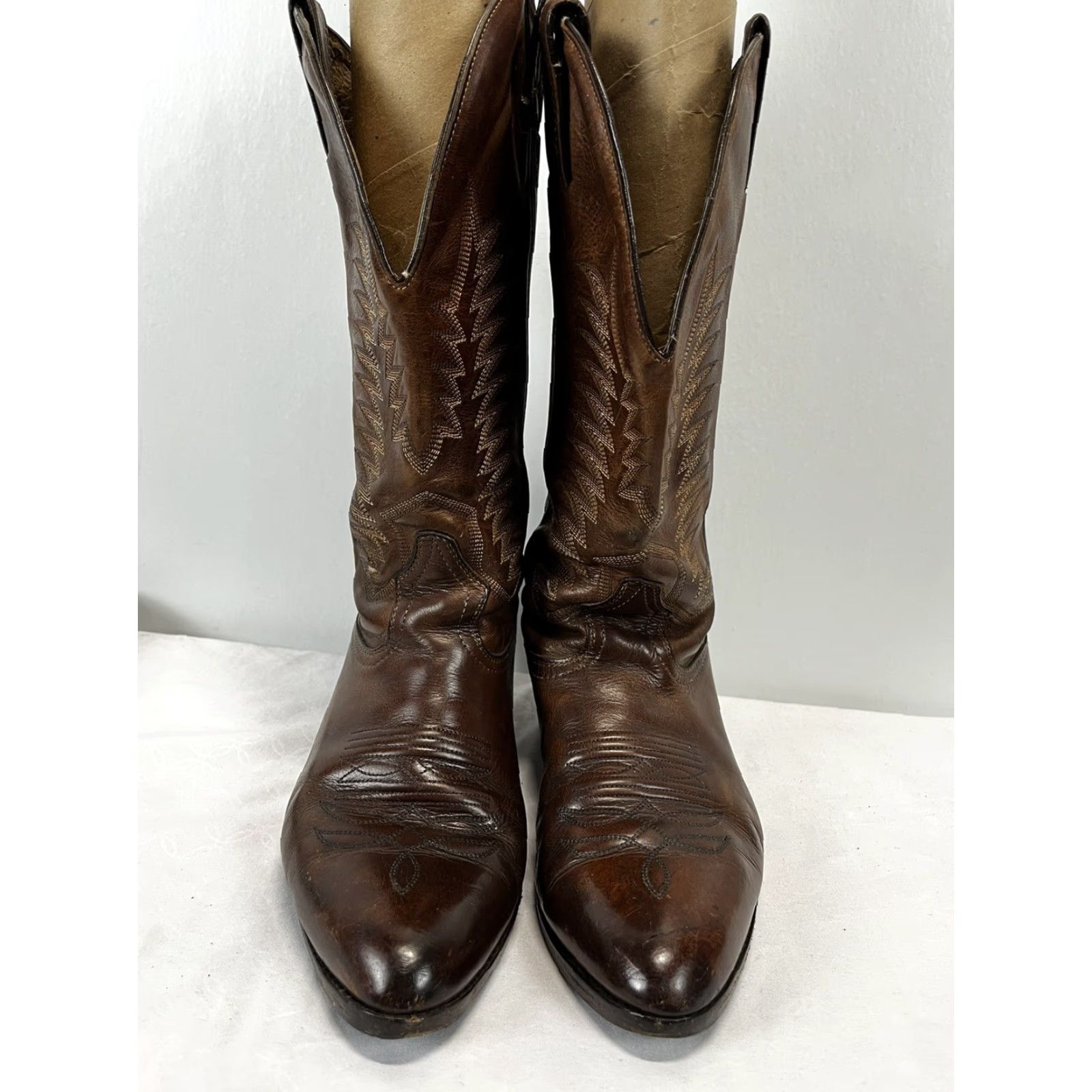 Vintage VINTAGE Boulet Boots Western Leather Men 7.5 Size Brown Cowboy Goodyear Welt Size US 7.5 / EU 40-41 - 4 Thumbnail