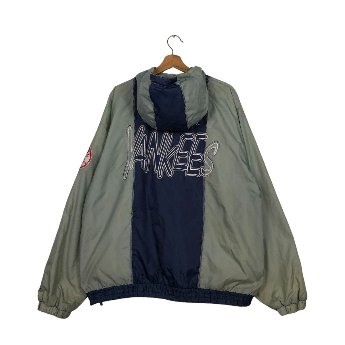 New York Yankees 🔥VINTAGE LIGHT JACKET ANORAK PULL OVER STARTER NY YANKEES Size US L / EU 52-54 / 3 - 14 Thumbnail