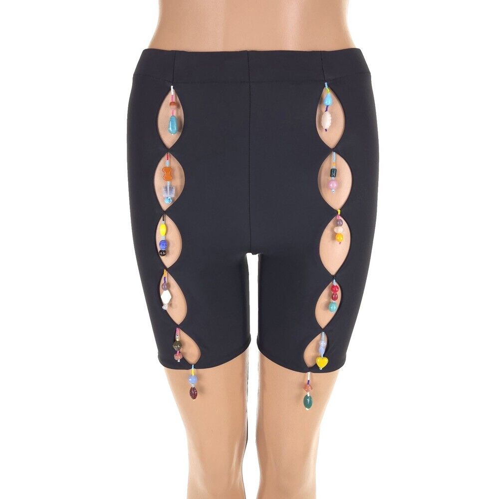 Marshall Columbia Marshall Columbia Bead Cut Out Bike Shorts S Womens Black Size 27" / US 4 / IT 40 - 2 Thumbnail