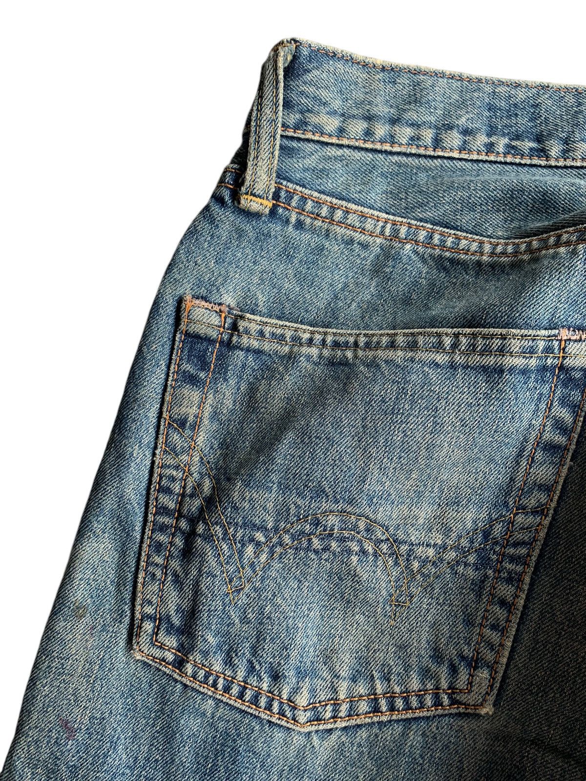 Edwin × Kapital EDWIN SELVEDGE 505X BUTTON FLY DISTRESSED DENIM Size US 30 / EU 46 - 10 Thumbnail