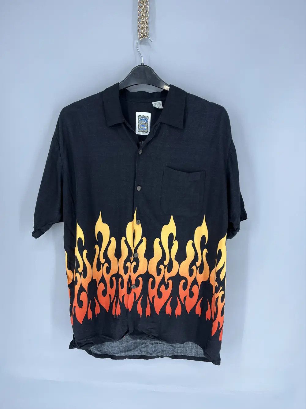 Vintage Vintage Hawaiian Red Flames Crazy Japanese Shirt Guy Fieri Size US M / EU 48-50 / 2 - 1 Thumbnail