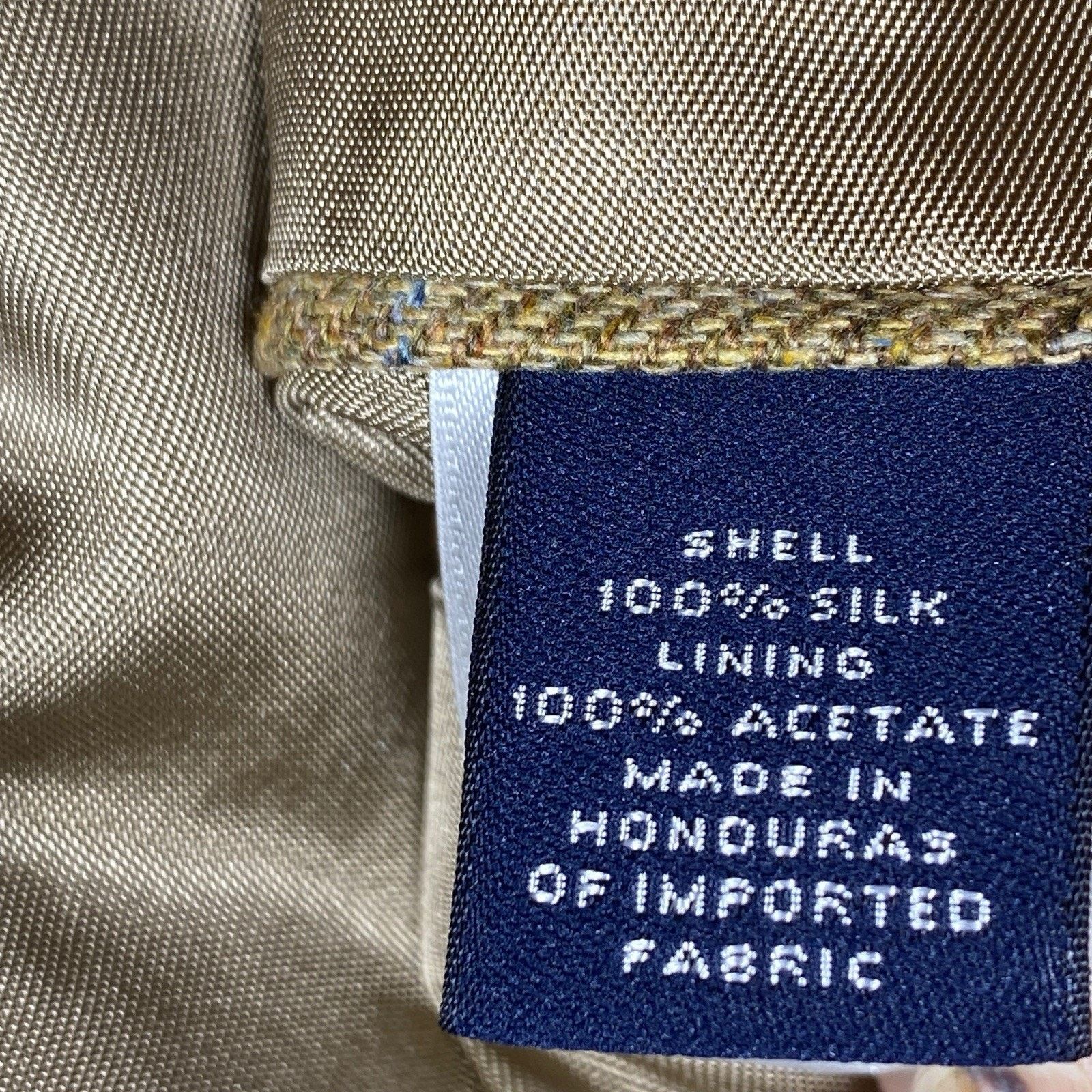Lands' End Lands' End Men 44 LONG 100% Silk Herringbone Blazer Size 44L - 5 Thumbnail