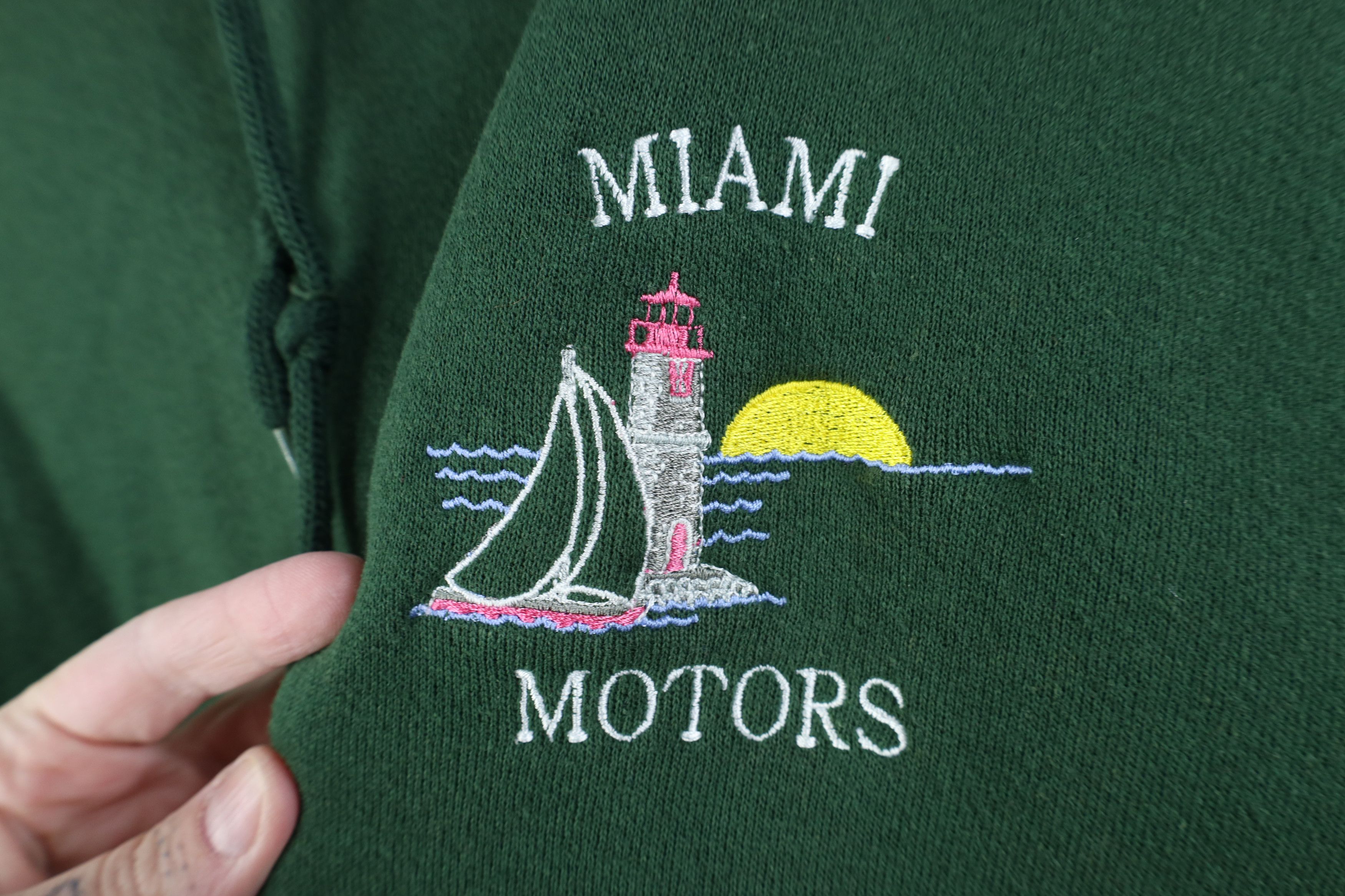 Vintage Vintage 90s Miami Motors Sailboat Boating Hoodie Sweatshirt Size US M / EU 48-50 / 2 - 4 Thumbnail