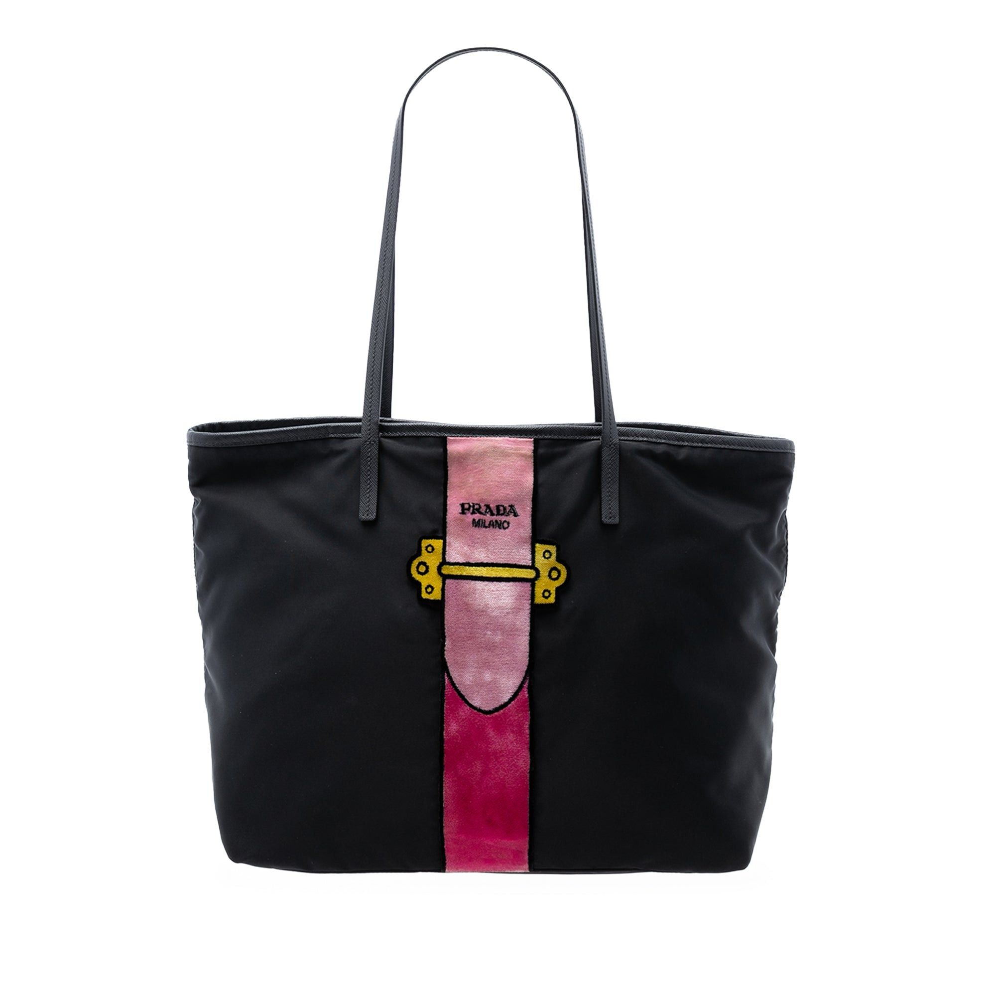 Prada Tessuto Velluto Ricamo Trompe L oeil Tote Size ONE SIZE - 1 Thumbnail