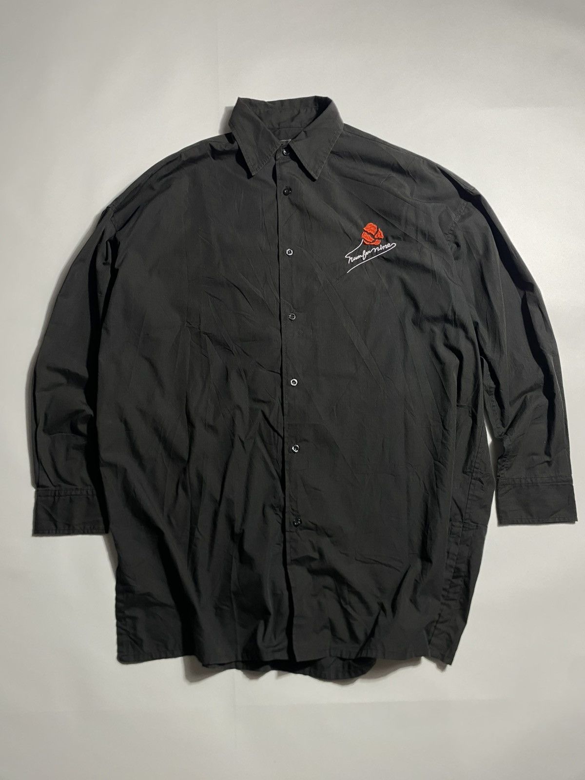 Number (N)ine NUMBER (N)INE OVERSIZE SHIRT BUTTON UP ROSE LOGO Size US XL / EU 56 / 4 - 1 Thumbnail
