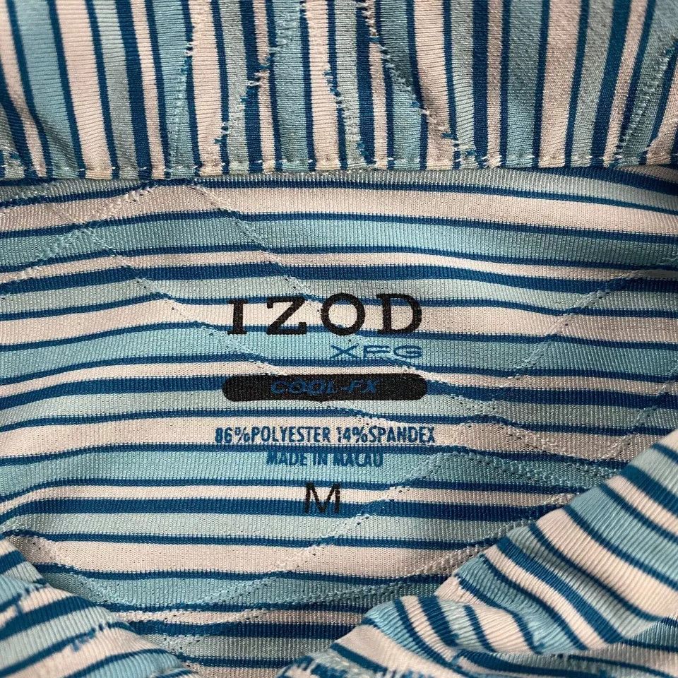 Izod Izod XFG Polo Women's Medium Striped 1/4 Zip Cool FX Golf Size M / US 6-8 / IT 42-44 - 3 Thumbnail