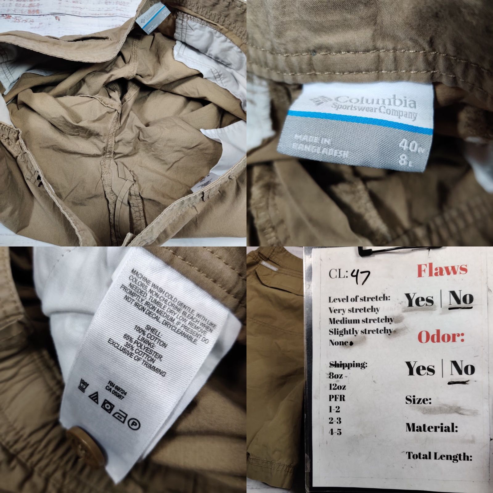 Vintage Columbia Cargo Shorts Mens Size 40 Tan Beige 100% Cotton Flat Front Size US 40 / EU 56 - 8 Thumbnail