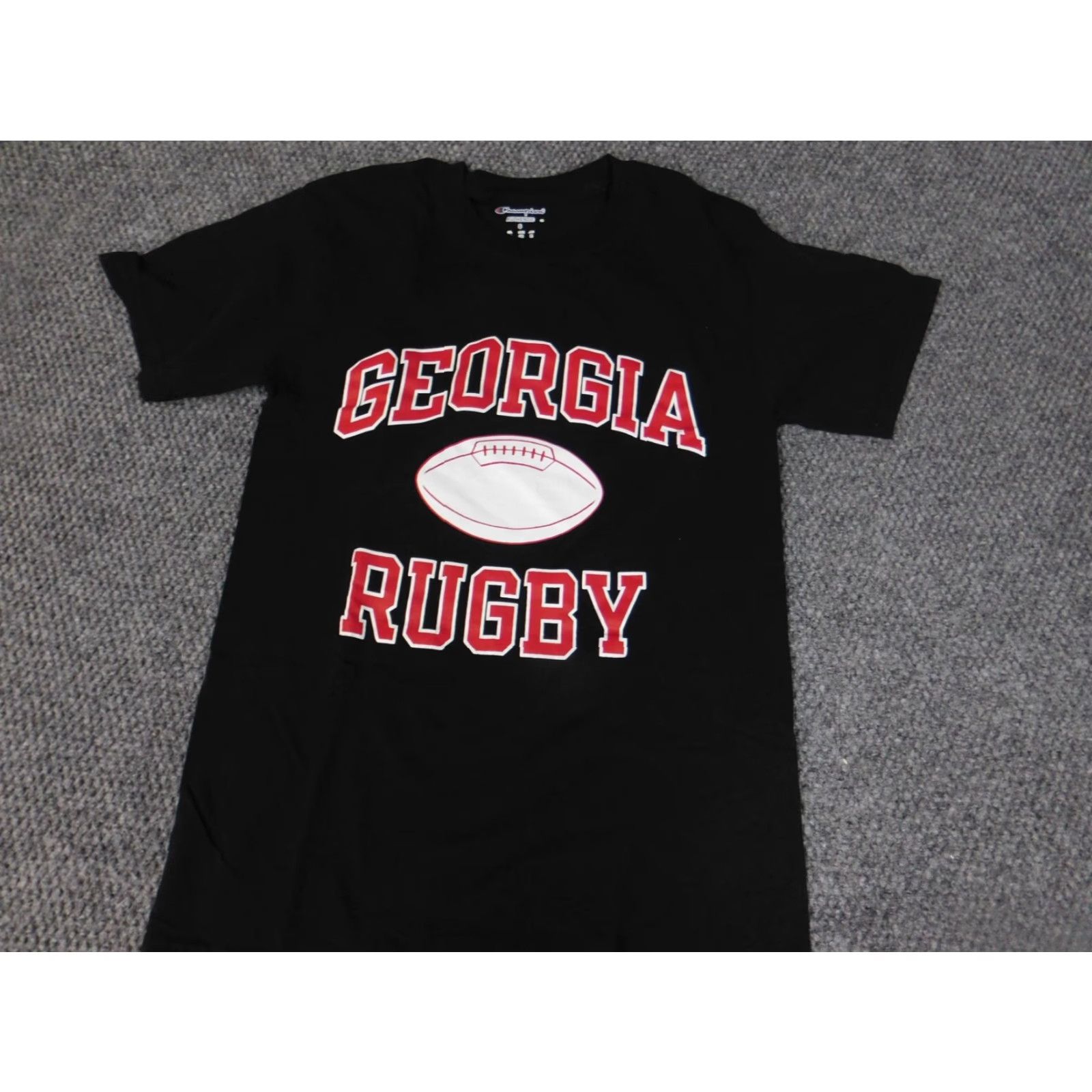 Champion Champion Shirt Mens Small Black Georgia Rugby Sports Short Sleeve Crew Neck Cotton Breathable Logo Athletic Vintage No N/A ️ Size US S / EU 44-46 / 1 - 2 Thumbnail