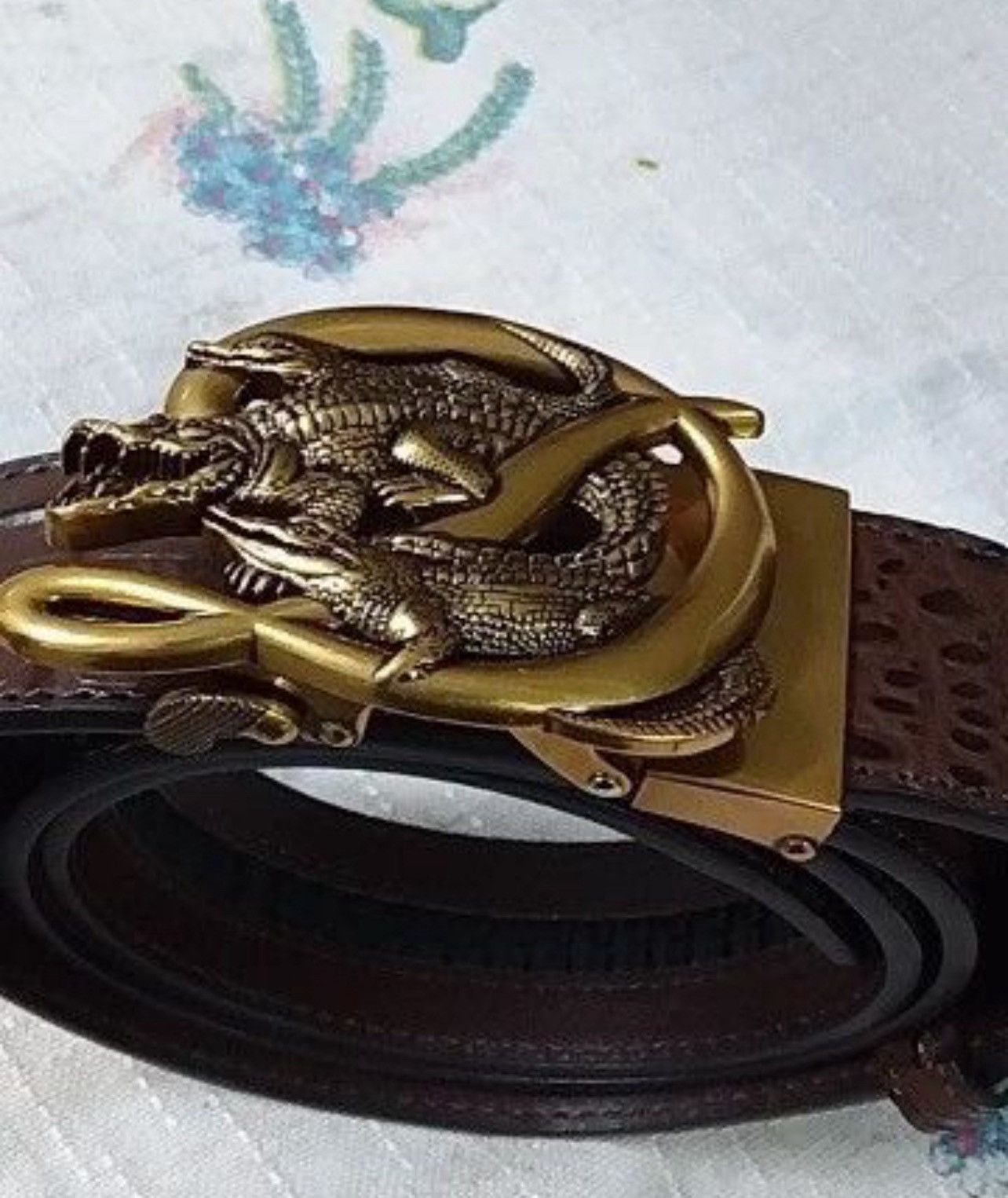 Leather Crocodile Alligator Belt Size ONE SIZE - 5 Thumbnail