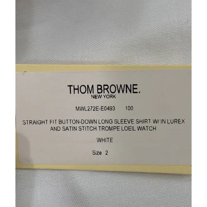Thom Browne Thom Browne White Patterned Cuff Shirt -2507 Size US S / EU 44-46 / 1 - 4 Thumbnail