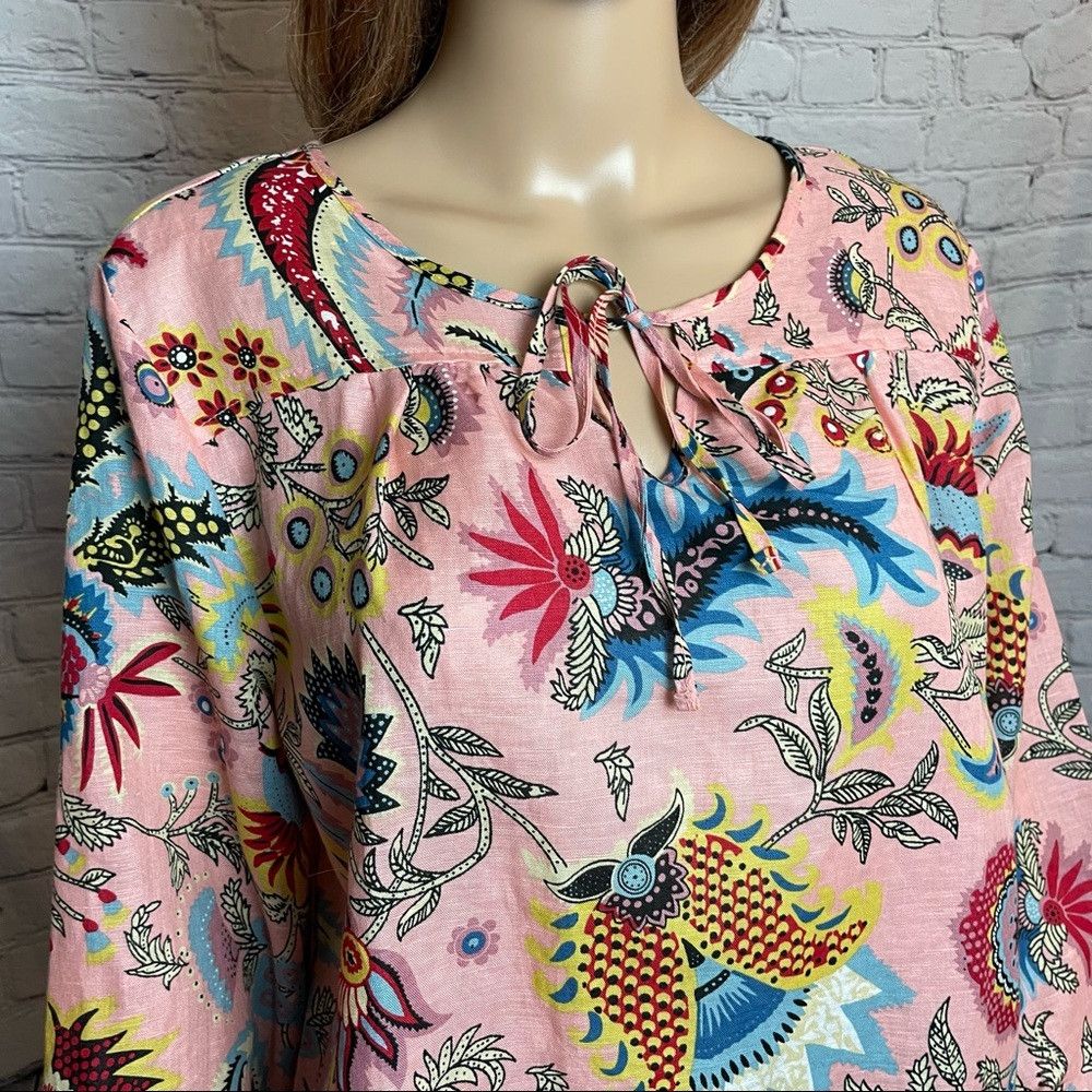 Other NWT New Linen Blend by Hester & Orchard Floral Tropical Blo Size M / US 6-8 / IT 42-44 - 2 Thumbnail