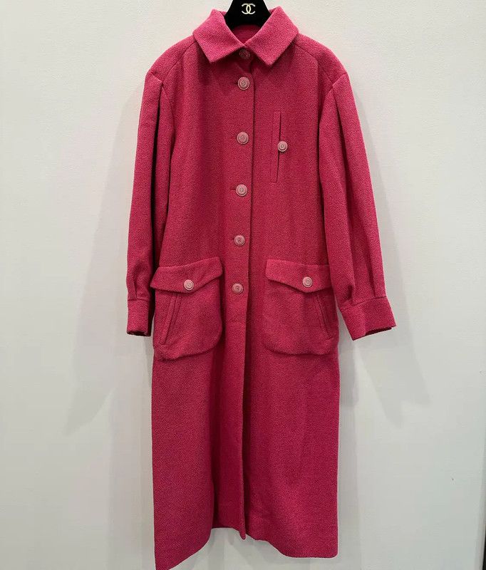 Chanel Chanel Pink Cotton Midi Coat for Women 0089 Size L / US 10 / IT 46 - 1 Thumbnail