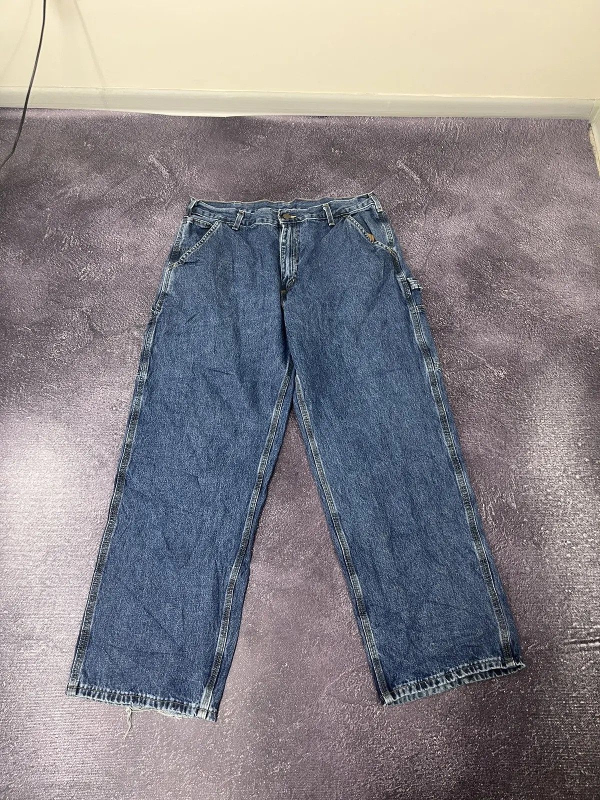 Carhartt × Vintage Vintage Carhartt Blue Denim Dungaree Fit Hype Baggy Jeans Size US 36 / EU 52 - 2 Thumbnail