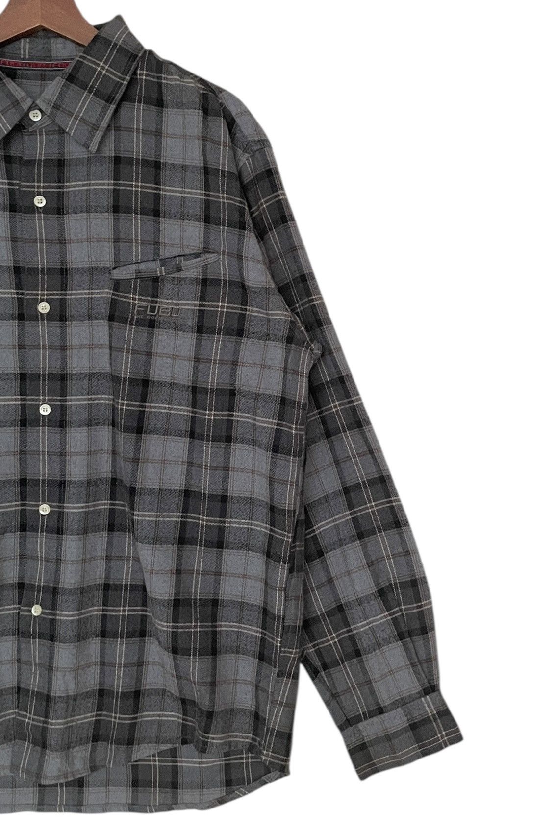 JIMSY様【FUBU】CHECK SHIRTS BK FUBU シャツ 「FUBU/フブ」Check Shirts/ロゴデザイン オンブレ